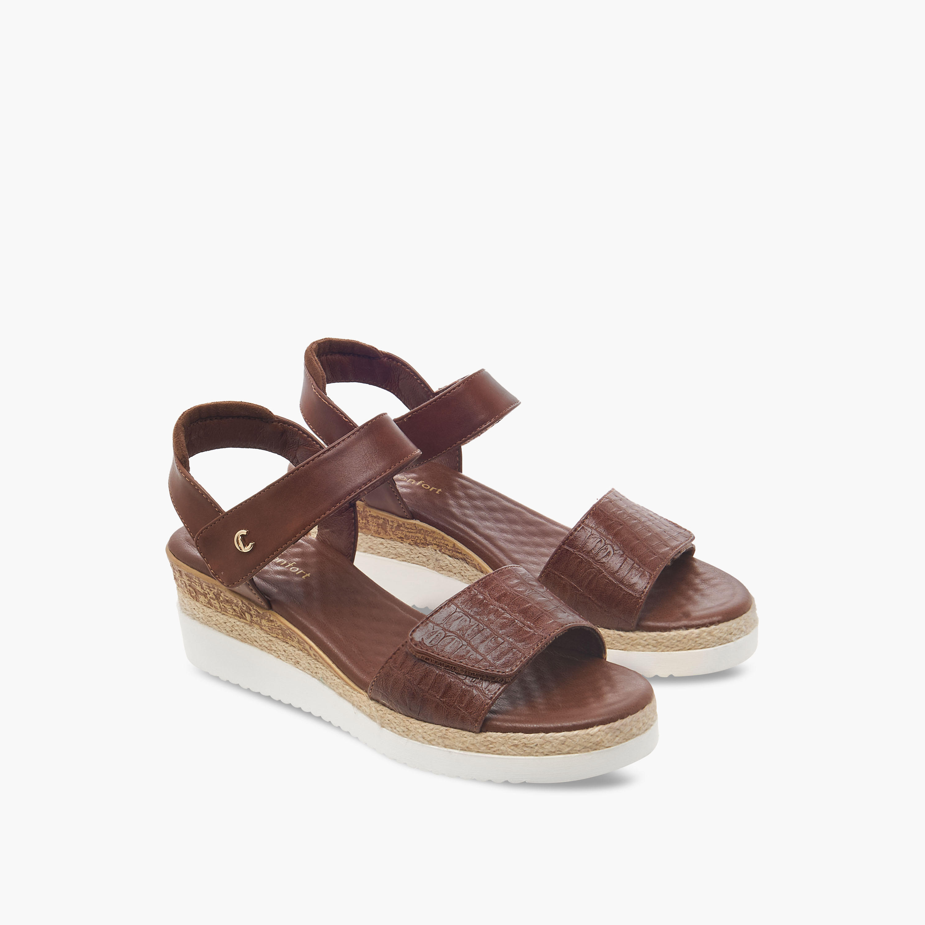 Le Confort Women Ankle Strap Wedge Heel Sandals-women-shoes-sandals-heeled-image-1