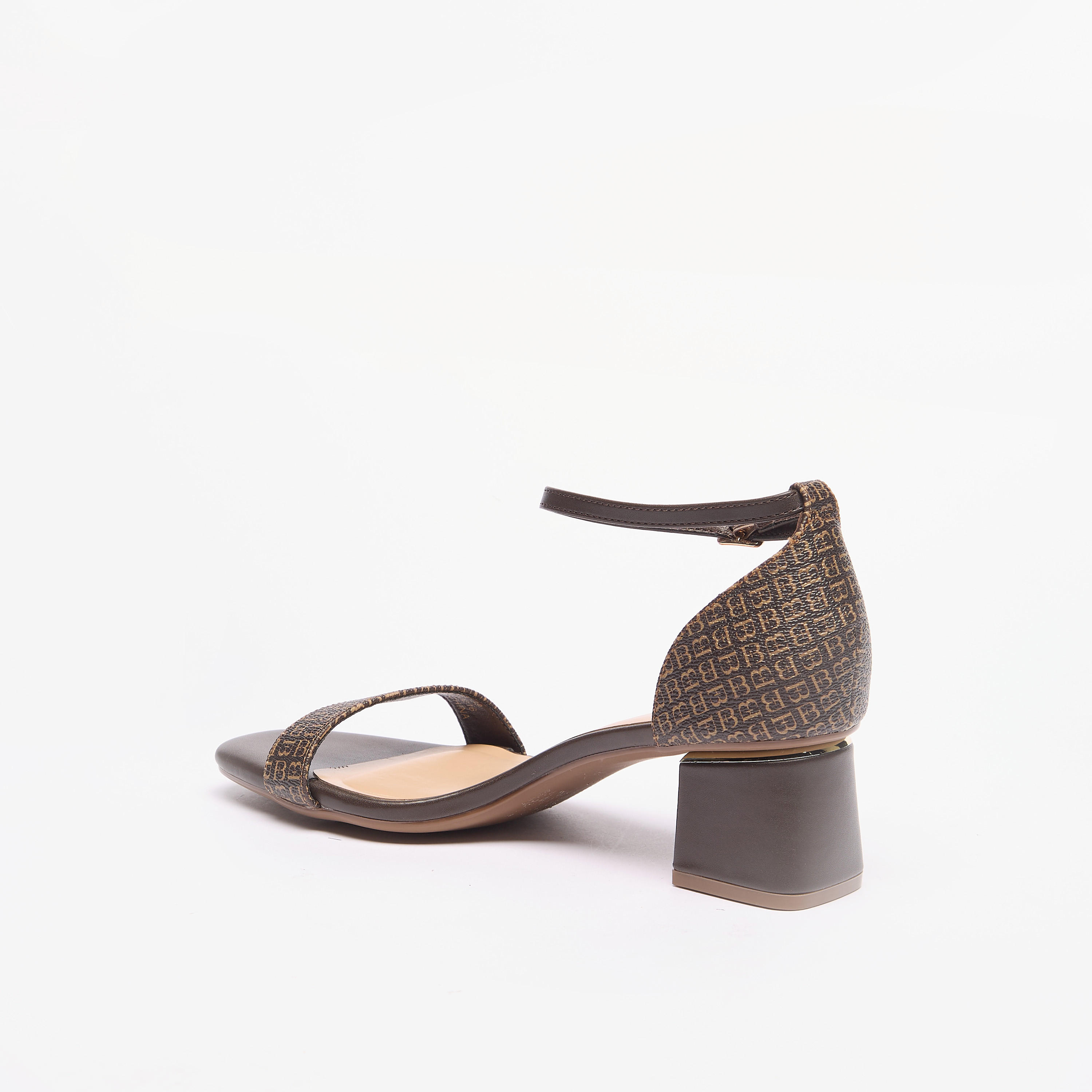 Flora Bella Monogram Sandals with Block Heels and Strap Buckle Closure-women-shoes-sandals-heeled-image-2
