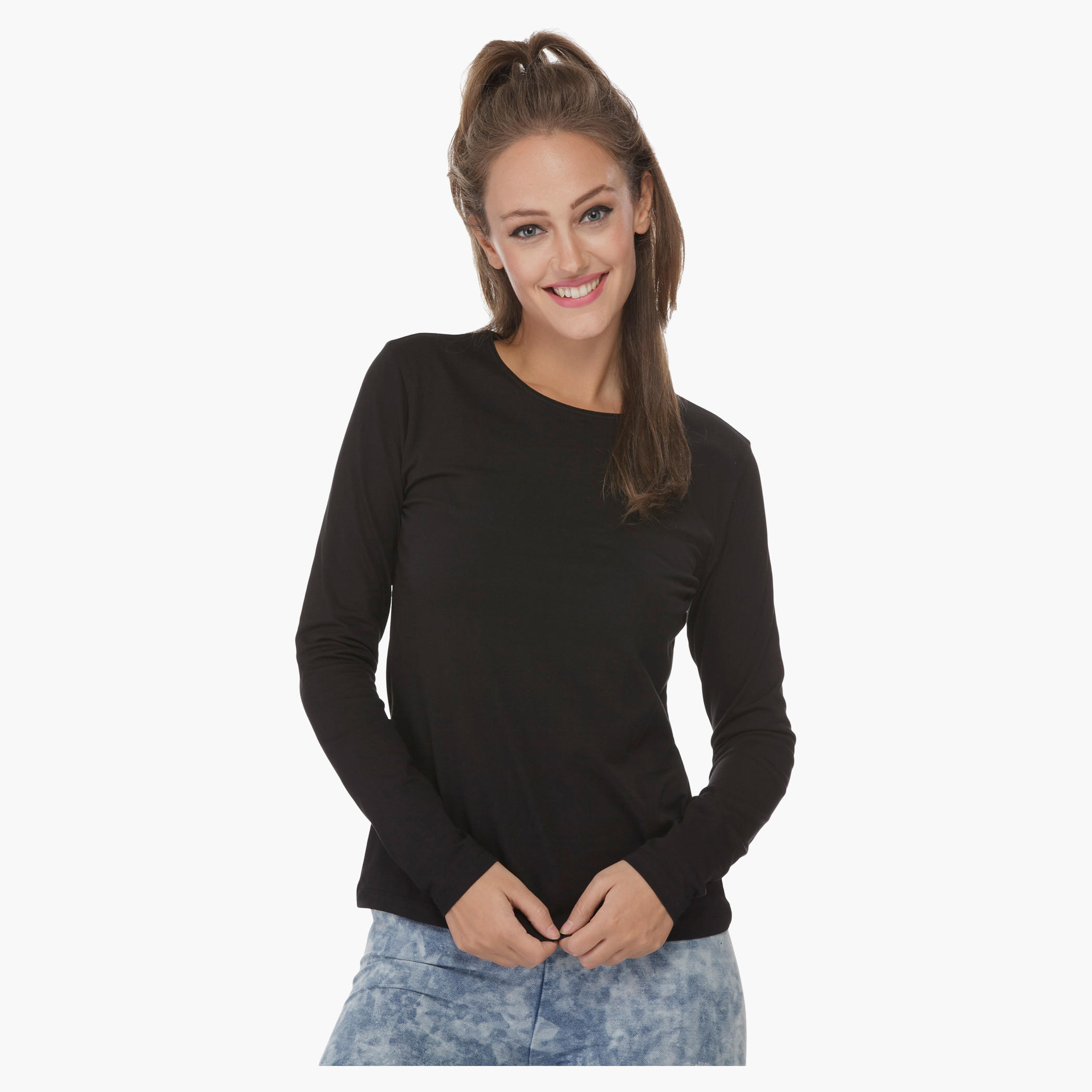 Solid Colour T-shirt-women-clothing-tshirts-image-1