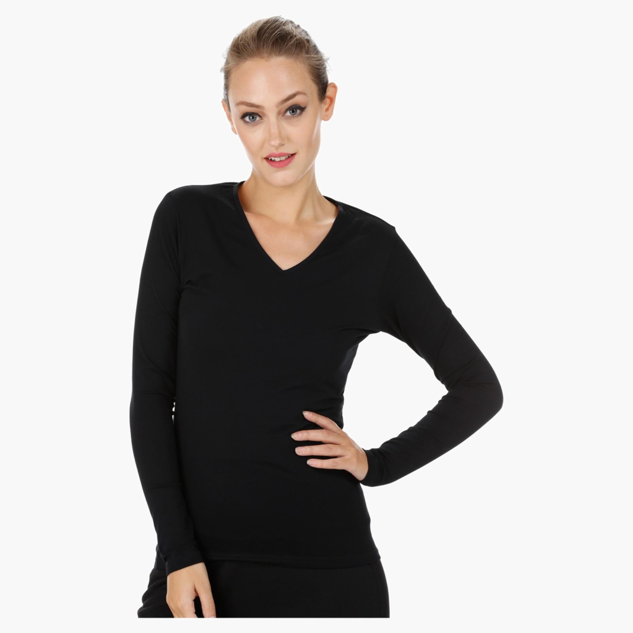 Long-sleeved V-Neck T-shirt-women-clothing-tshirts-image-1
