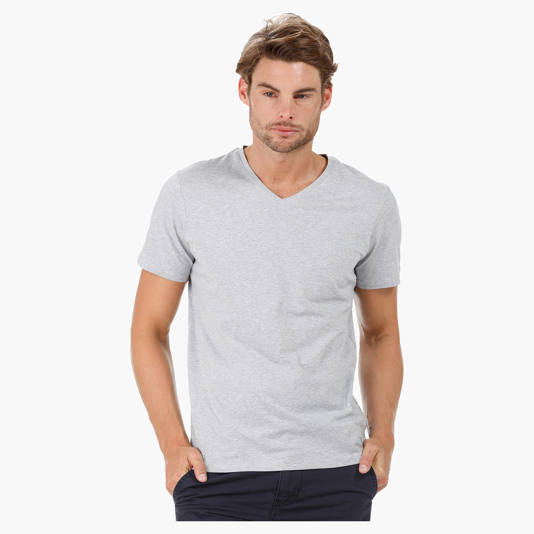 Short-sleeved V-neck T-shirt-men-clothing-tshirtsandpolos-tshirts-image-6