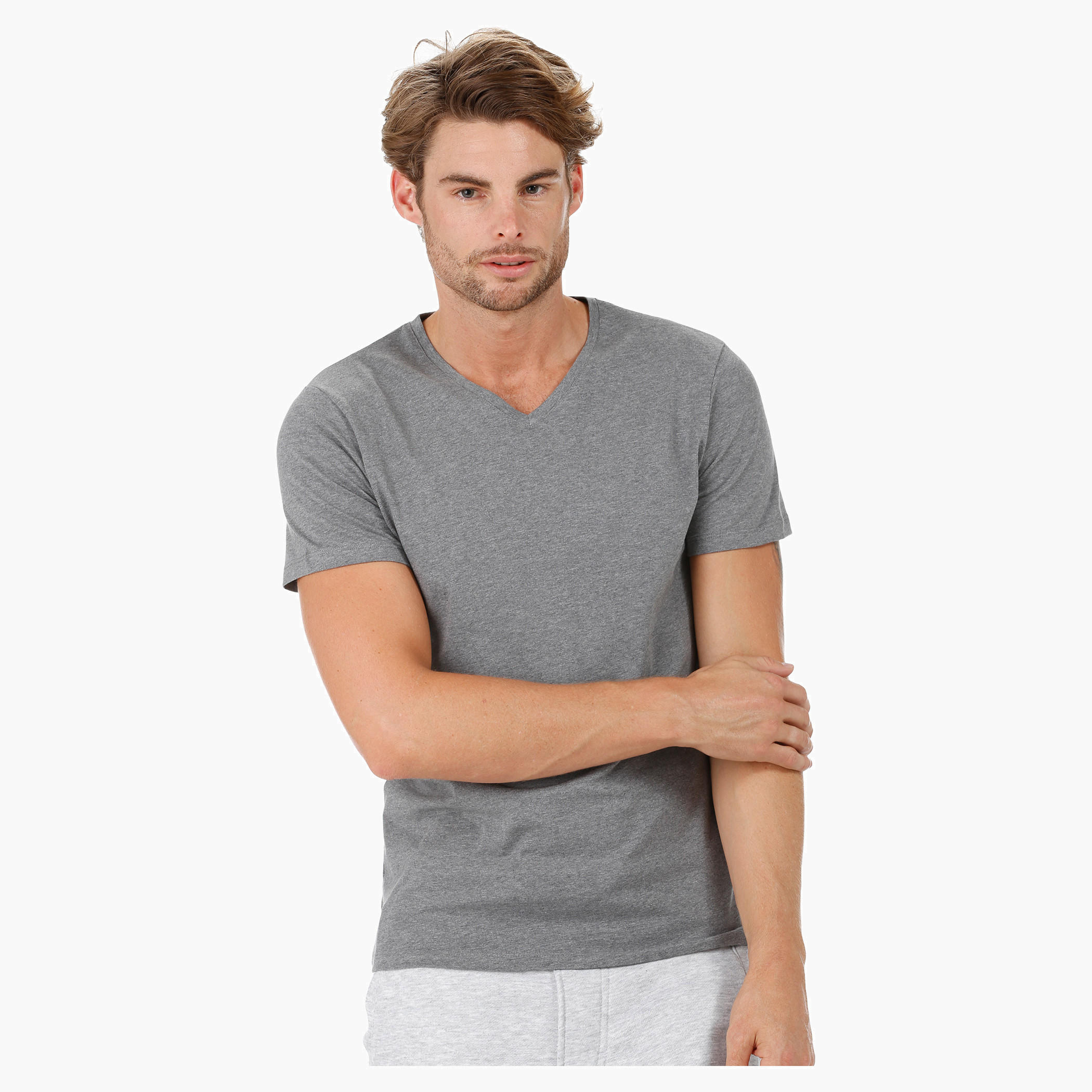 Short-sleeved V-neck T-shirt-men-clothing-tshirtsandpolos-tshirts-image-11