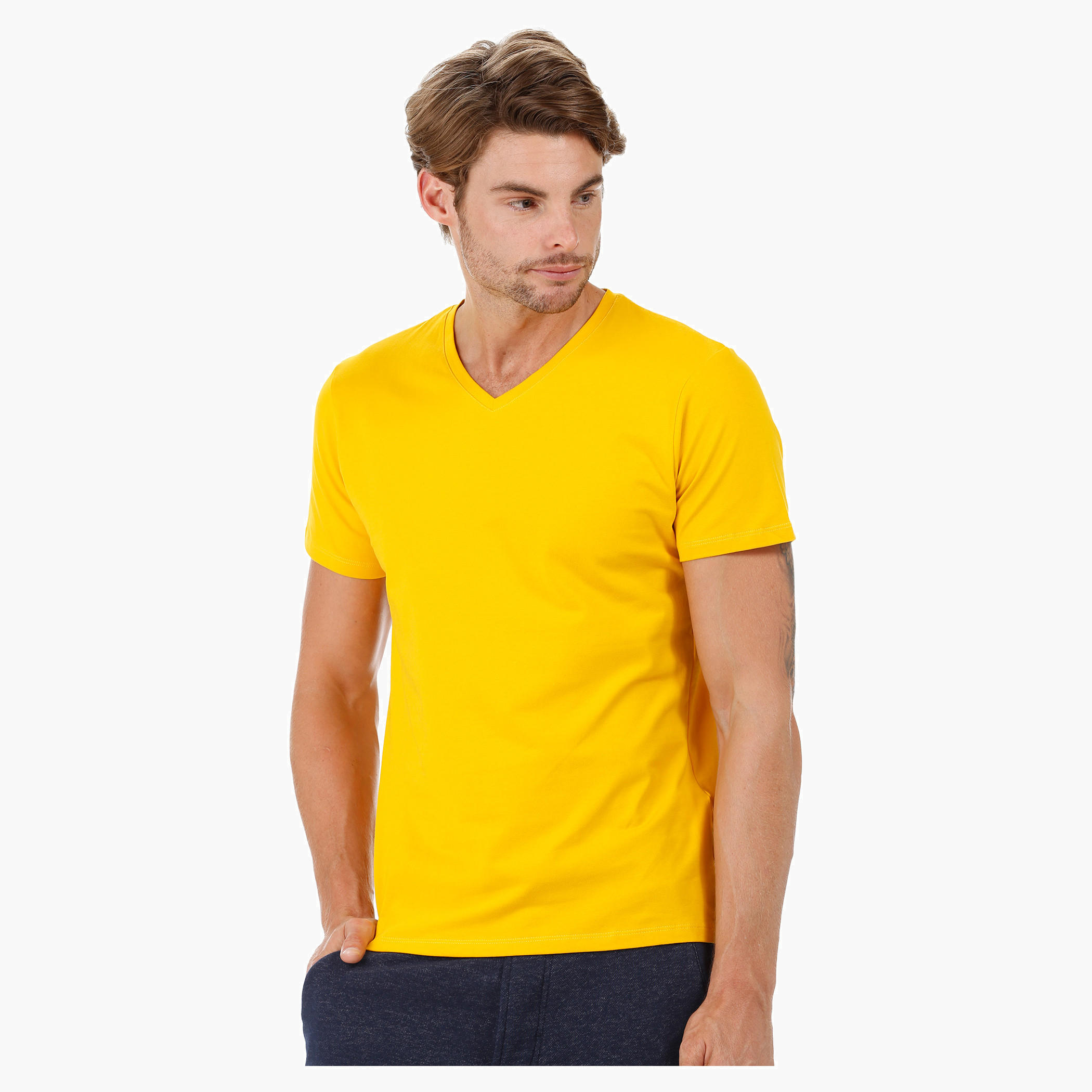 Short-sleeved V-neck T-shirt-men-clothing-tshirtsandpolos-tshirts-image-16