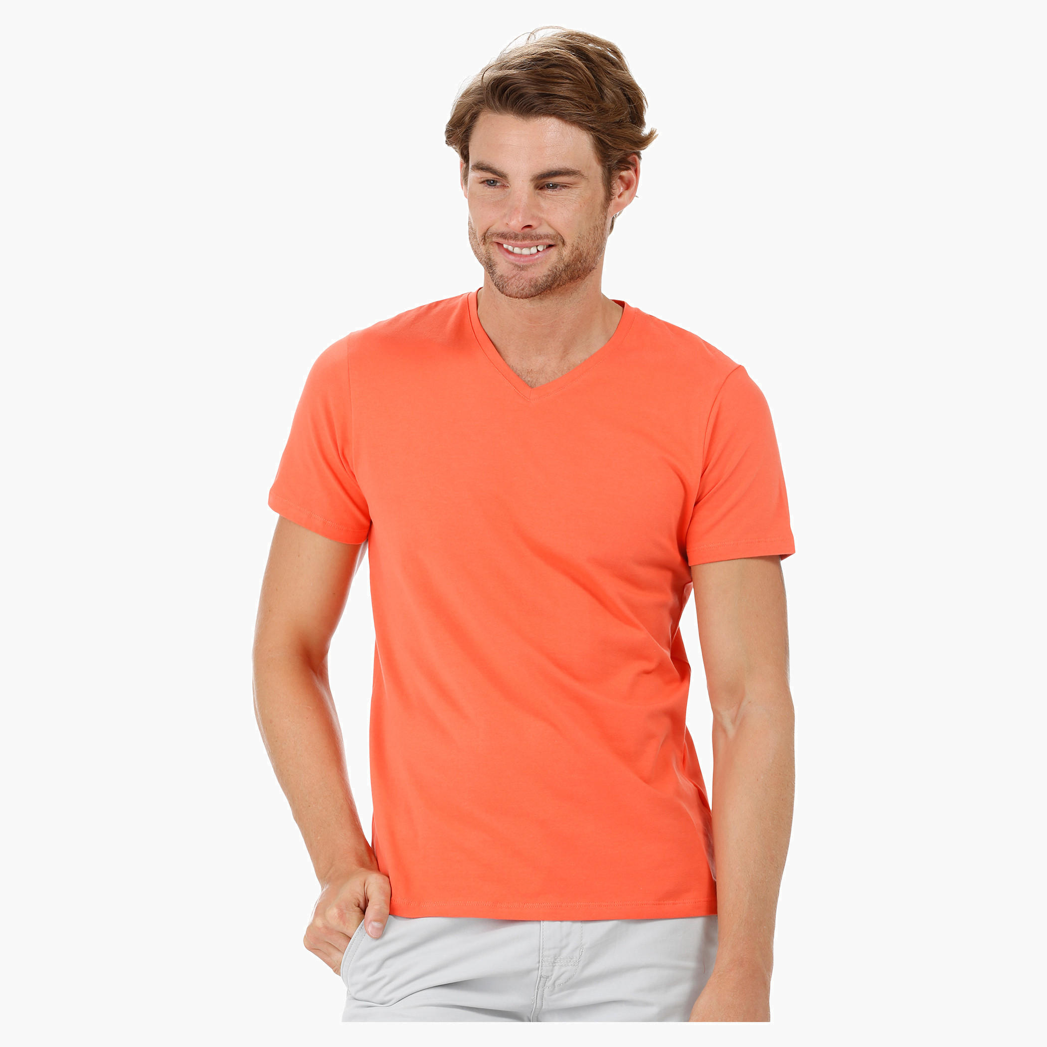Short-sleeved V-neck T-shirt-men-clothing-tshirtsandpolos-tshirts-image-21