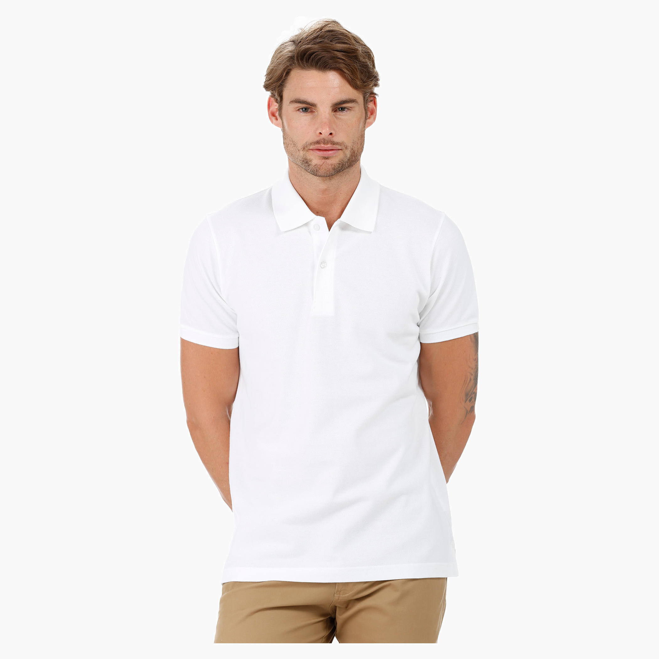 Pique Polo Neck T-shirt-men-clothing-tshirtsandpolos-polos-image-1