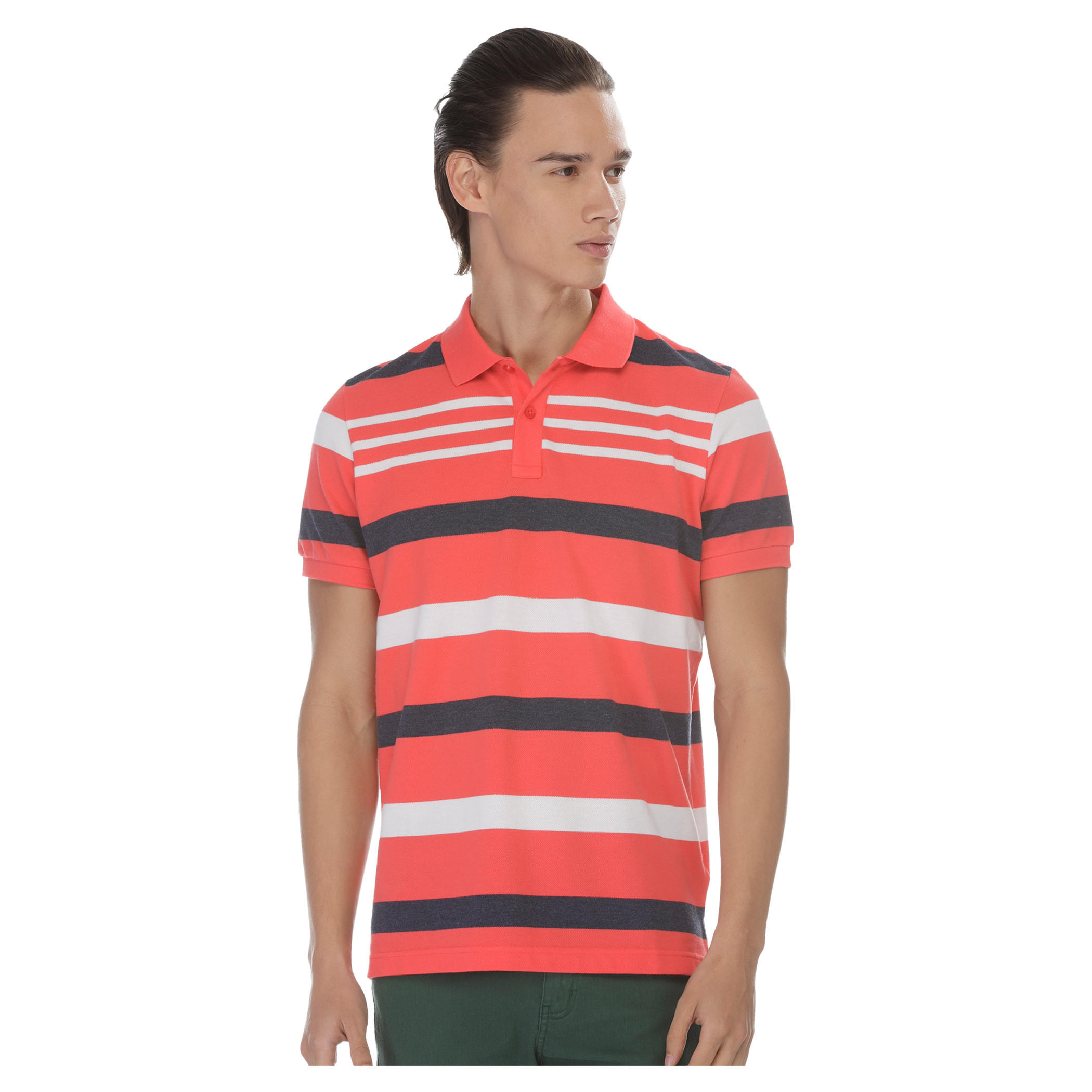 Striped Polo Neck T-shirt-men-clothing-tshirtsandpolos-polos-image-1