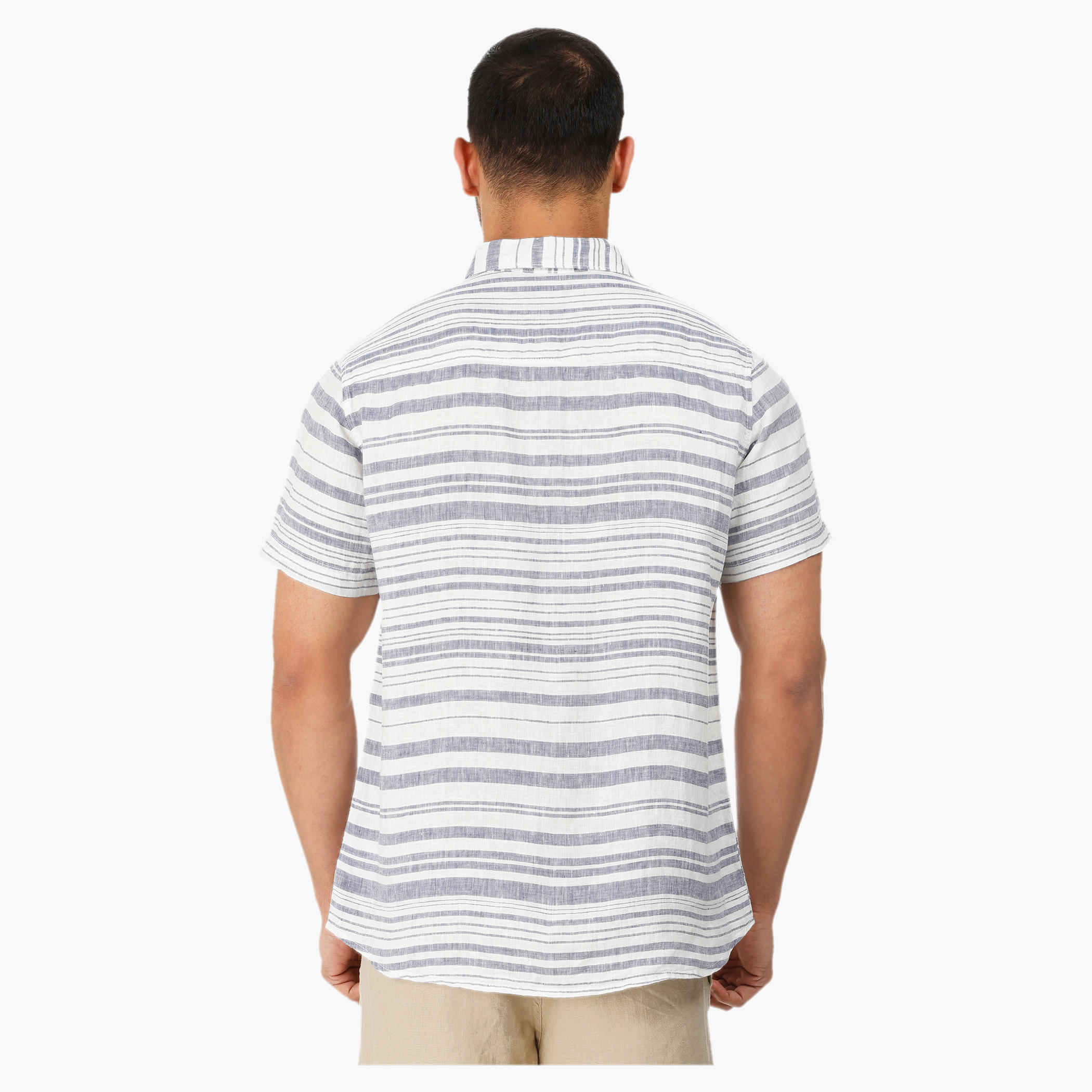 Striped Short-sleeved Shirt-men-clothing-shirts-image-4