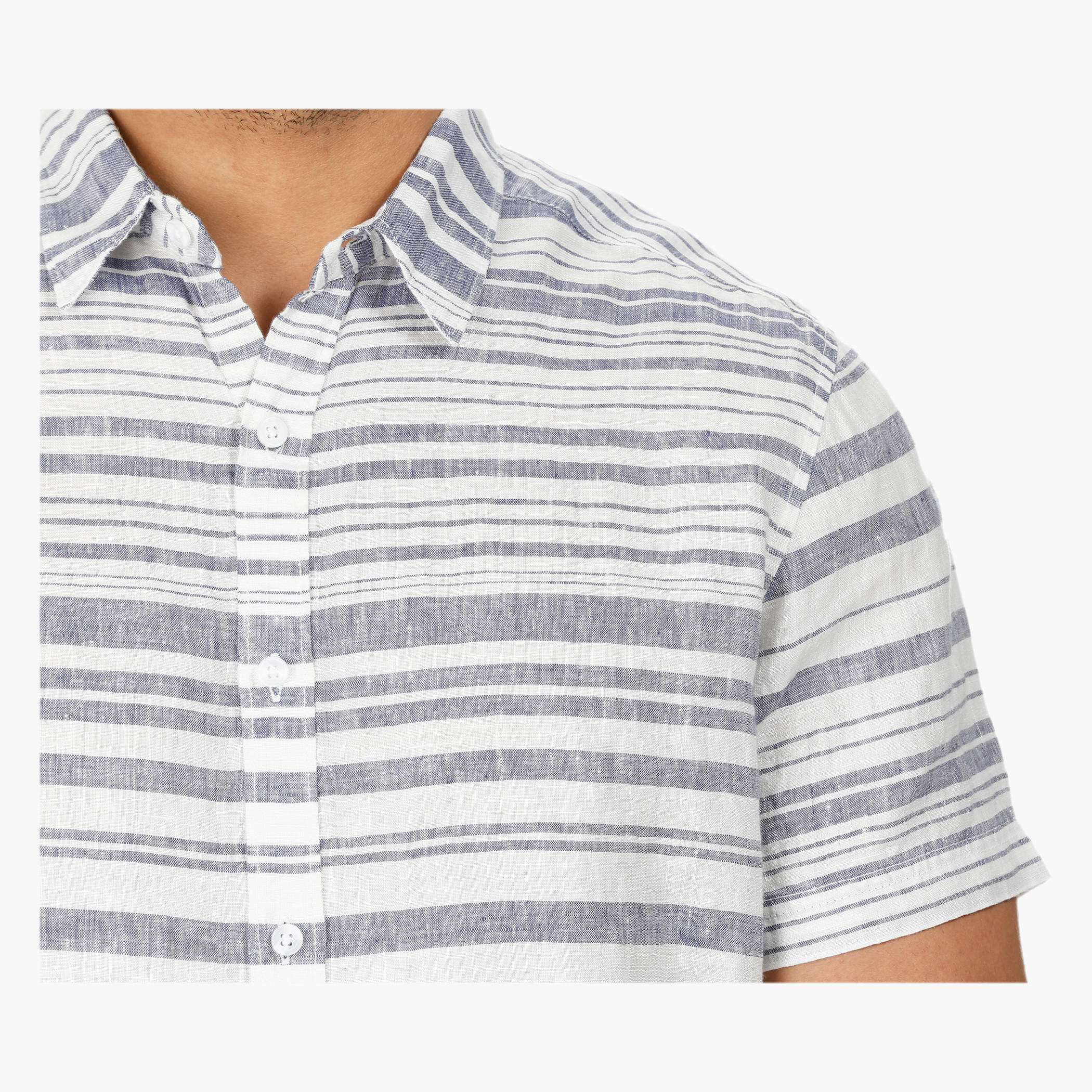 Striped Short-sleeved Shirt-men-clothing-shirts-image-4