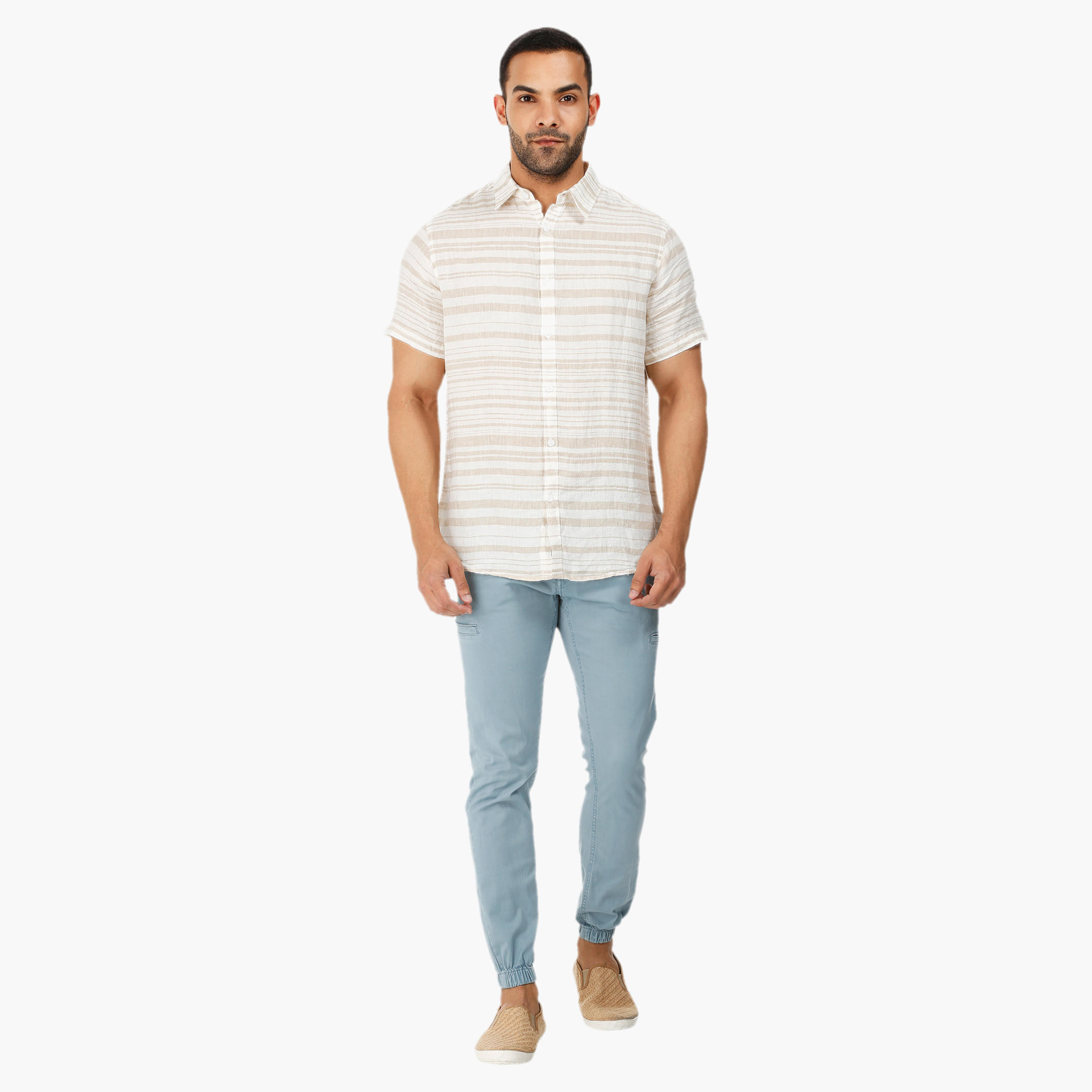 Striped Short-sleeved Shirt-men-clothing-shirts-image-10