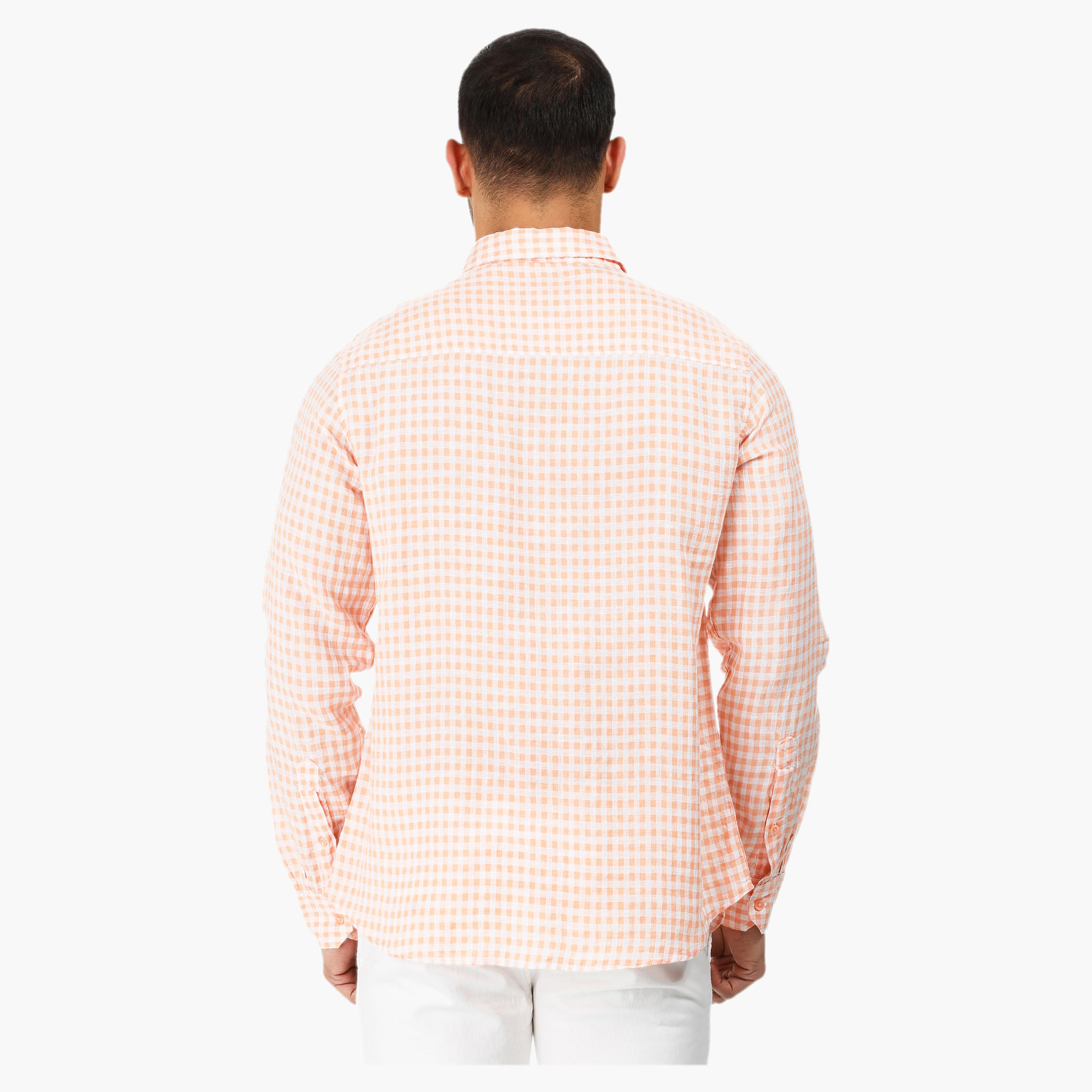 Gingham Long-sleeved Shirt-men-clothing-shirts-image-2