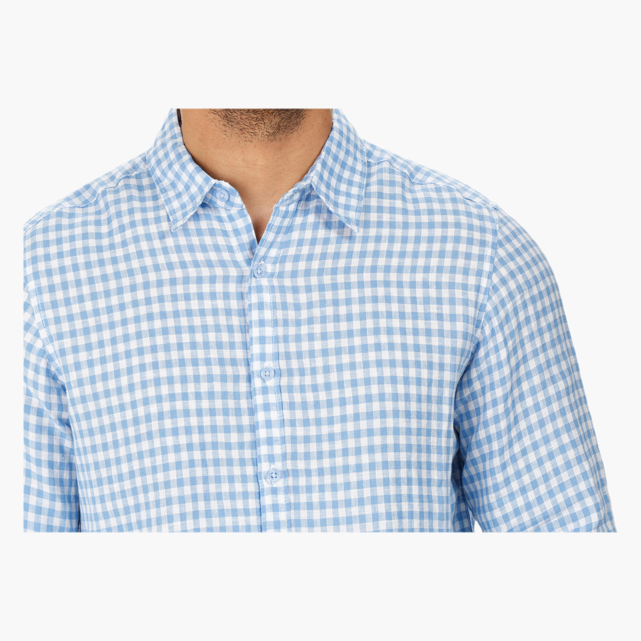 Gingham Long-sleeved Shirt-men-clothing-shirts-image-9
