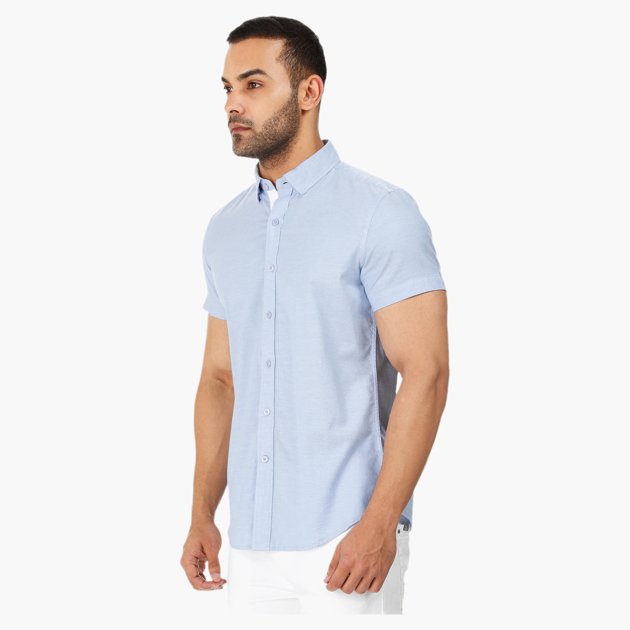 Short-sleeved Oxford Shirt-men-clothing-shirts-image-3