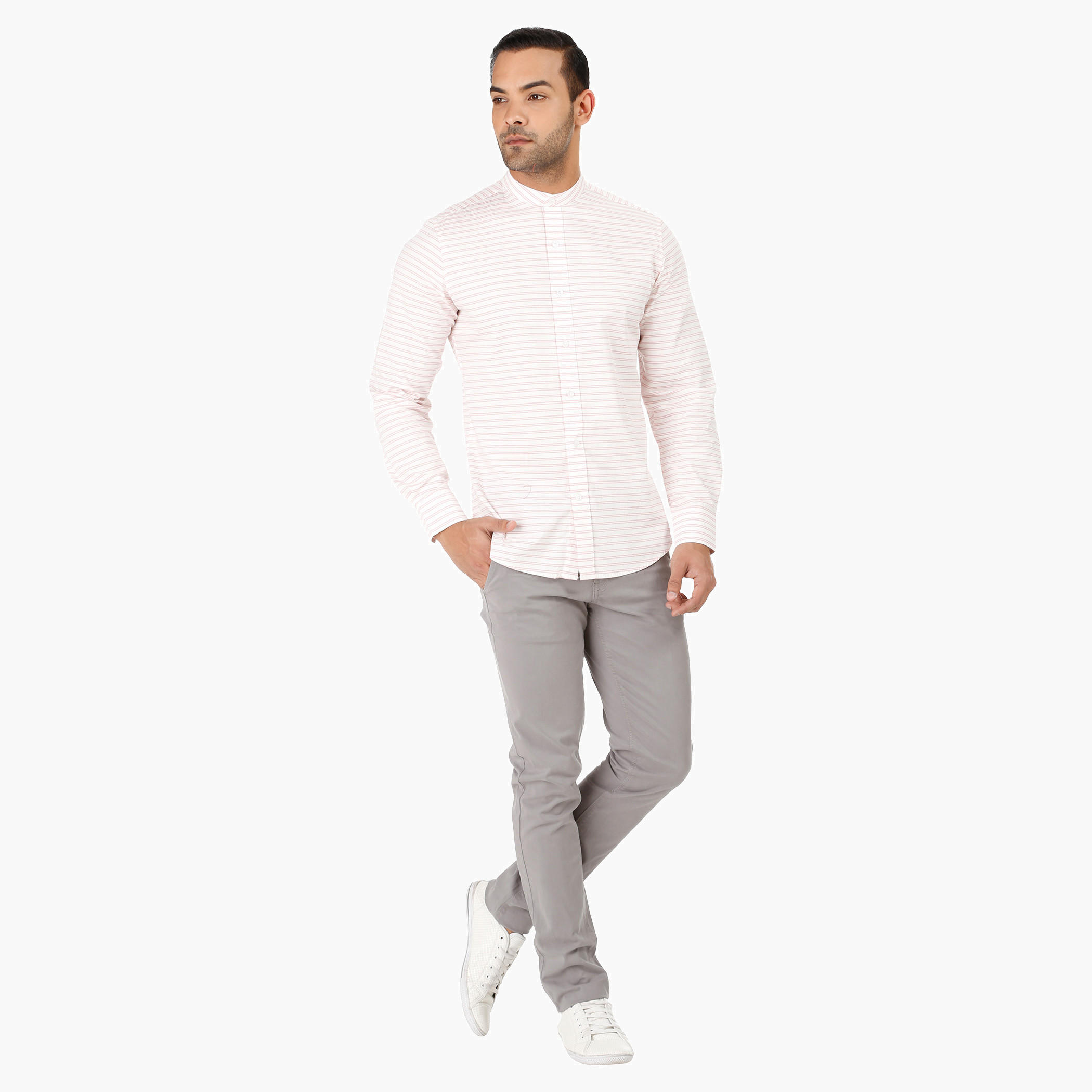 Band Neck Shirt with Long Sleeves-men-clothing-shirts-image-5