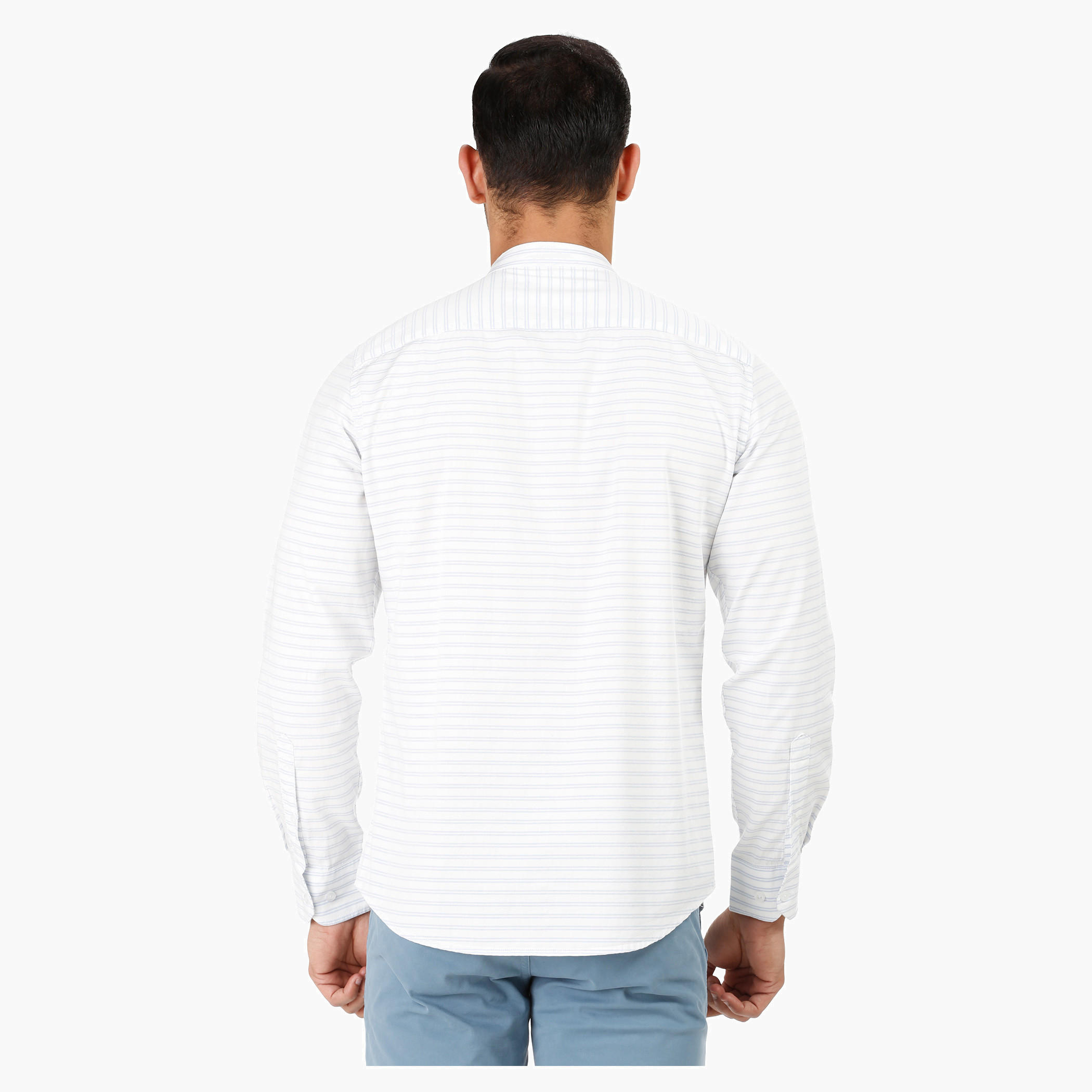 Band Neck Shirt with Long Sleeves-men-clothing-shirts-image-7