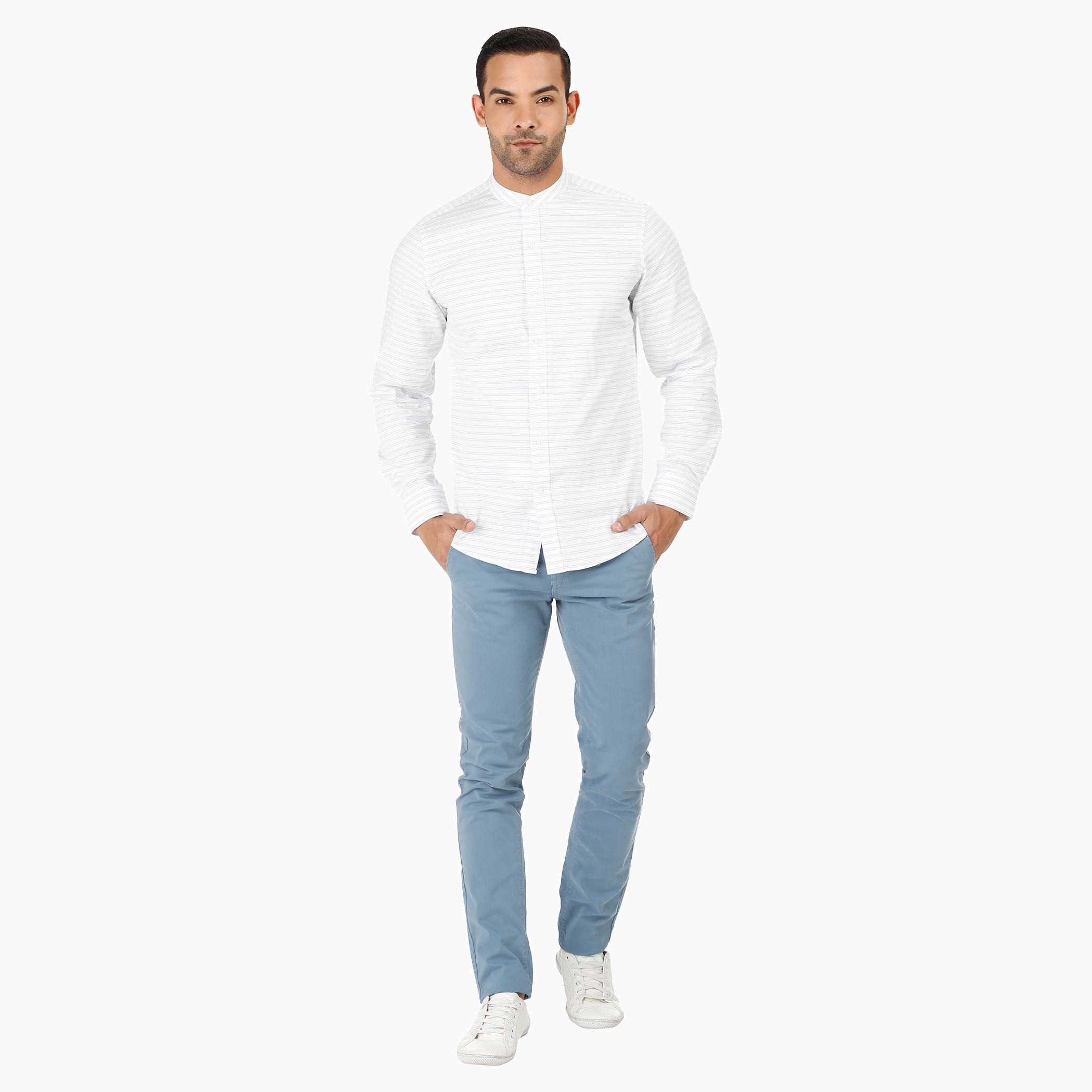 Band Neck Shirt with Long Sleeves-men-clothing-shirts-image-10