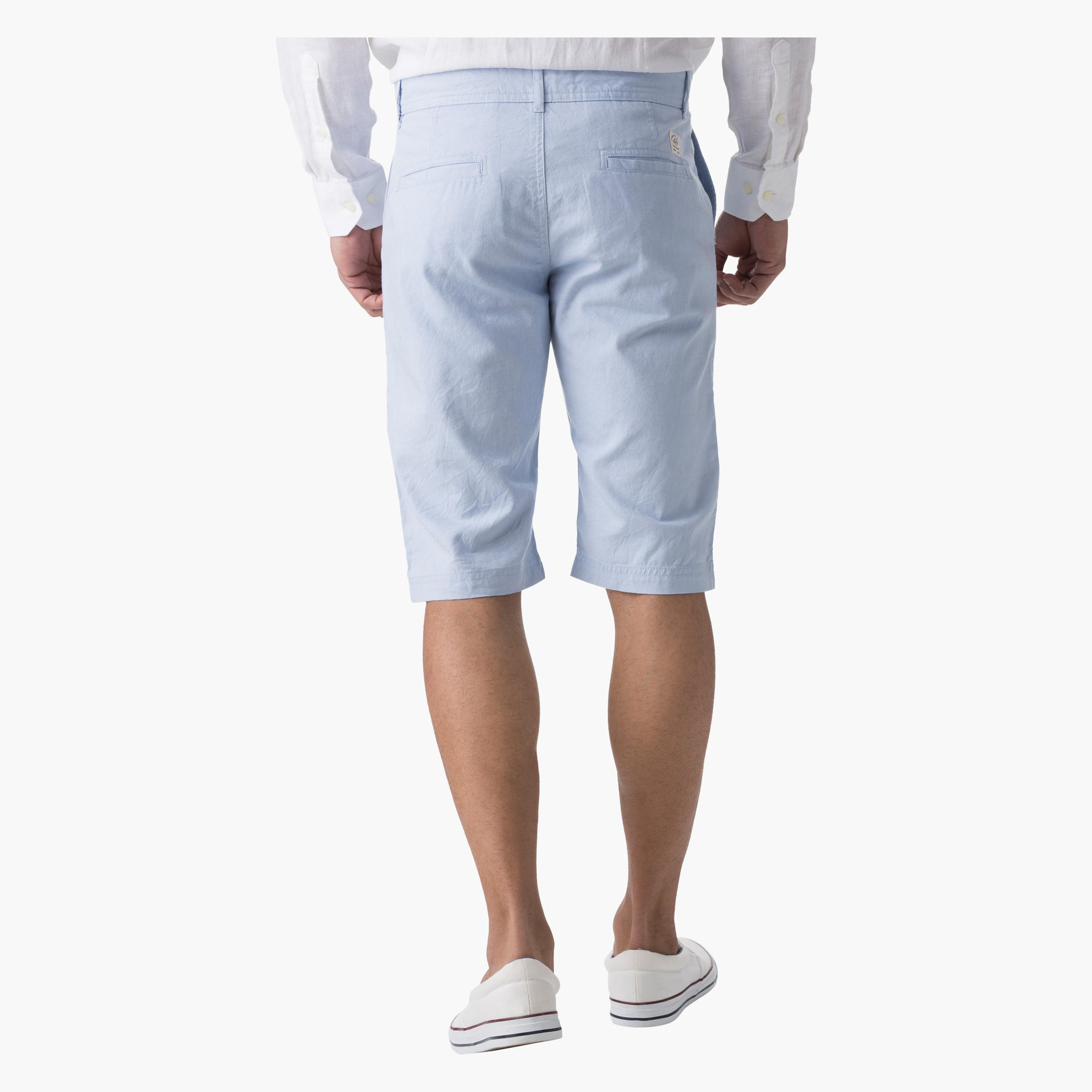 Cotton Oxford Shorts in Slim Fit-men-clothing-bottoms-shorts-image-2