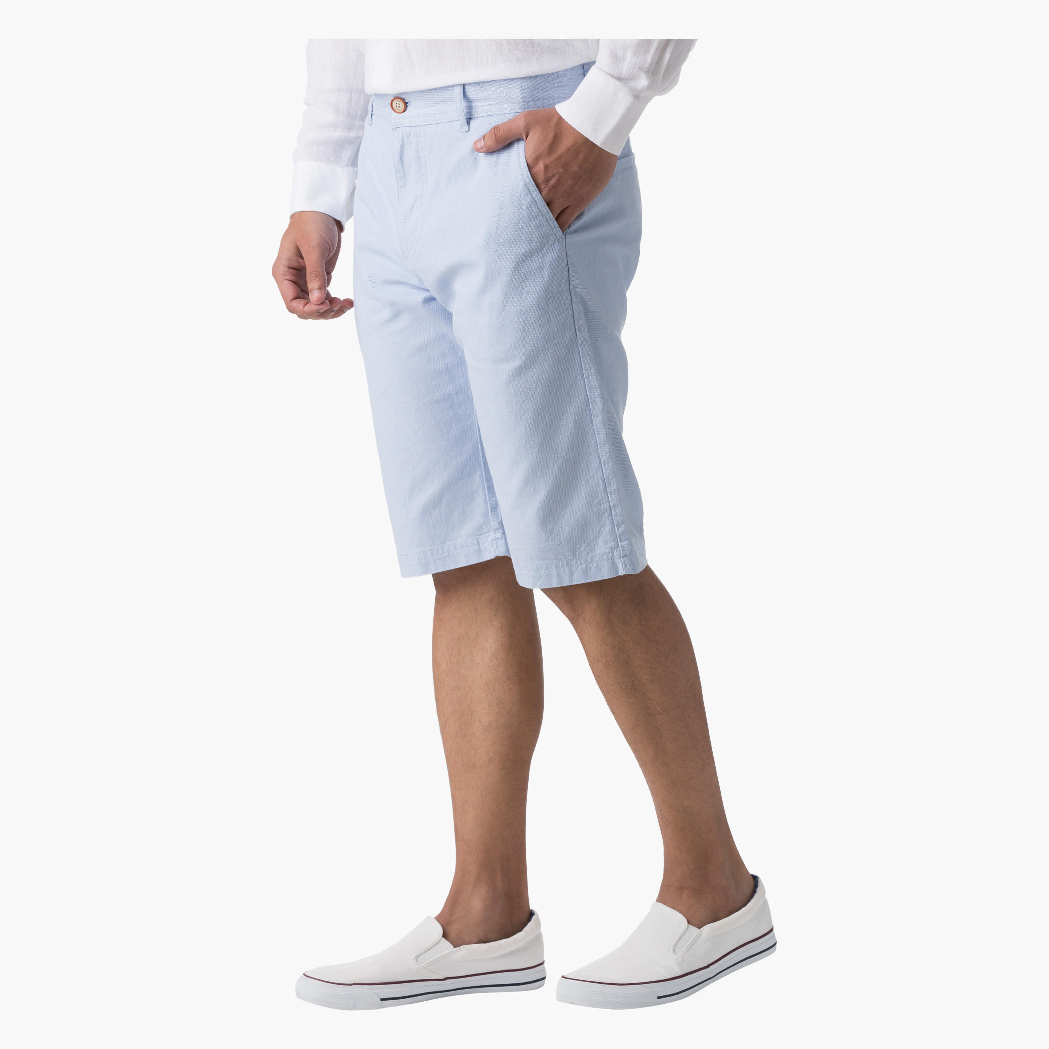 Cotton Oxford Shorts in Slim Fit-men-clothing-bottoms-shorts-image-3