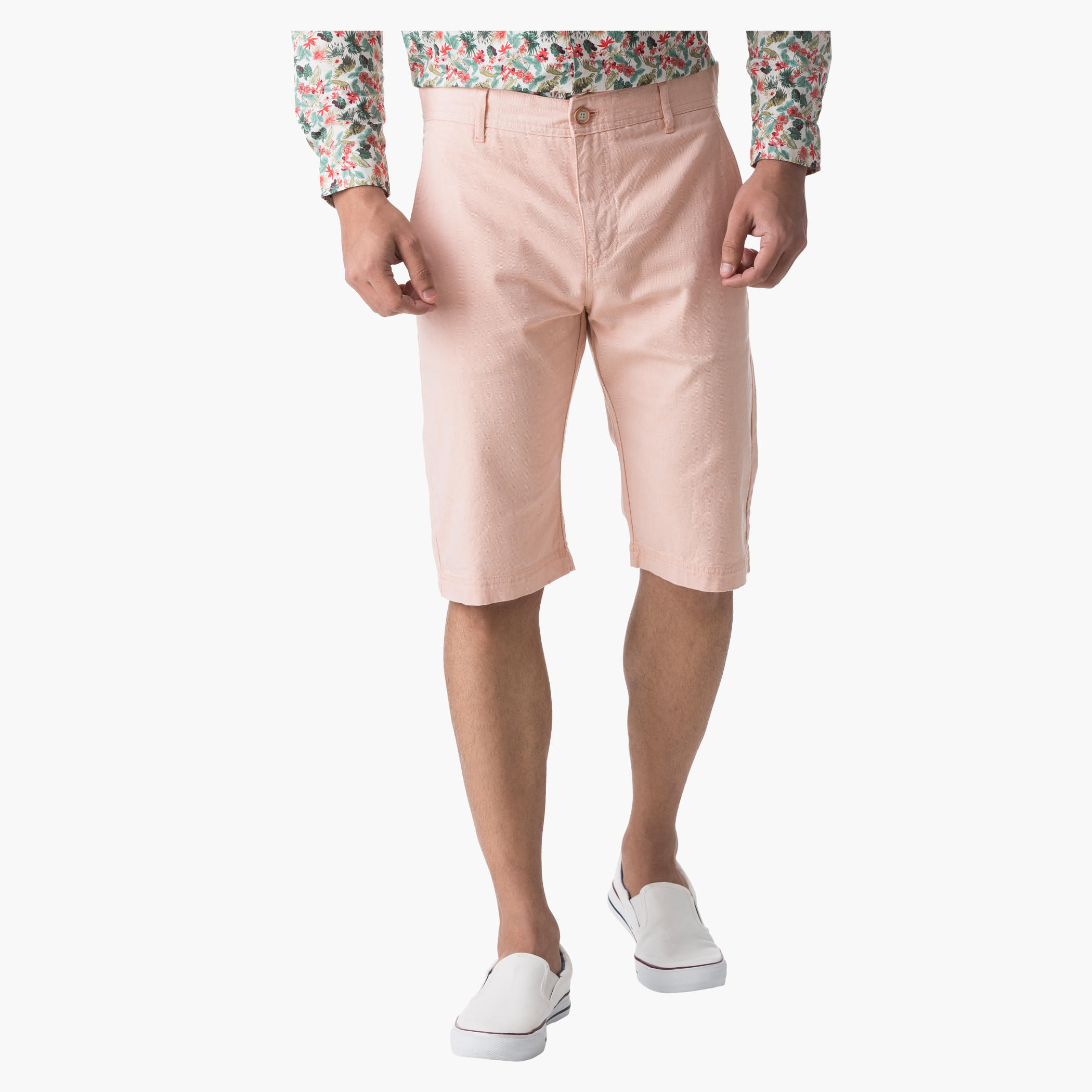 Cotton Oxford Shorts in Slim Fit-men-clothing-bottoms-shorts-image-6