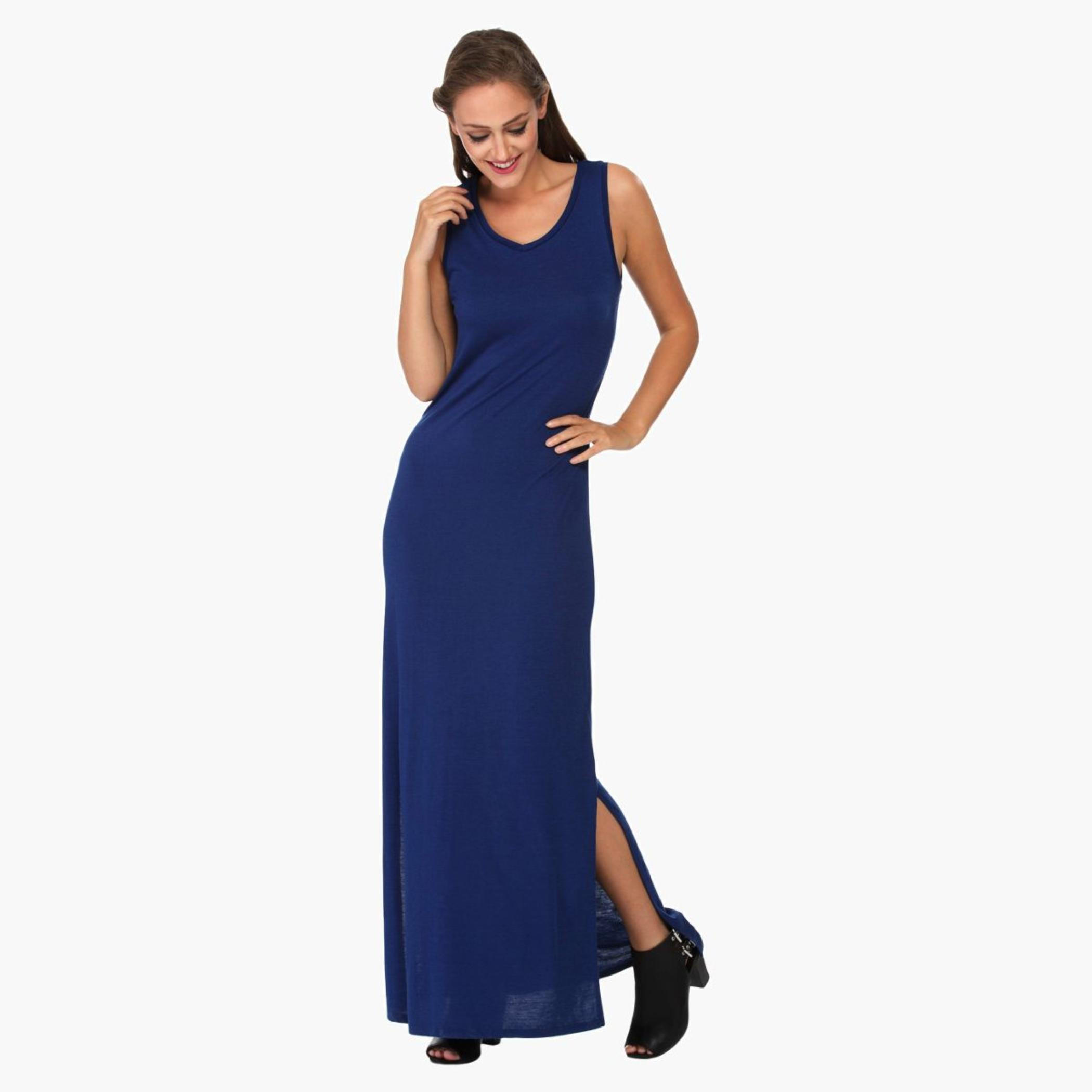 Solid Colour Maxi Dress-women-clothing-dresses-image-1