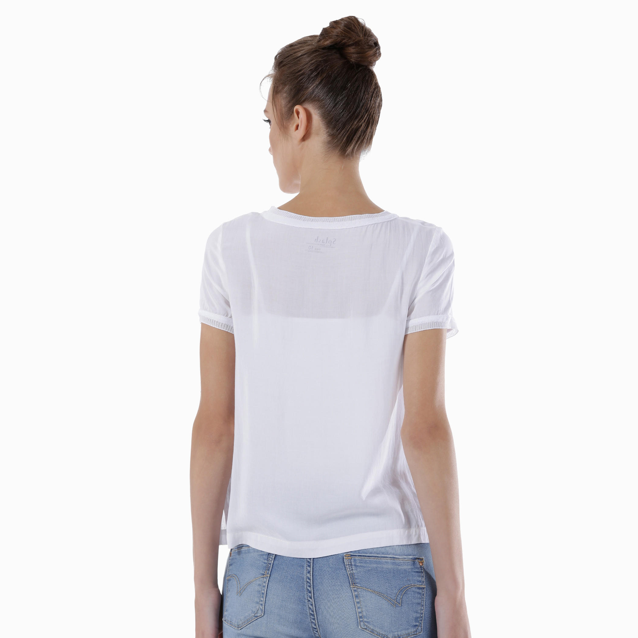 Round Neck Top with Short Sleeves-women-clothing-tshirts-image-2