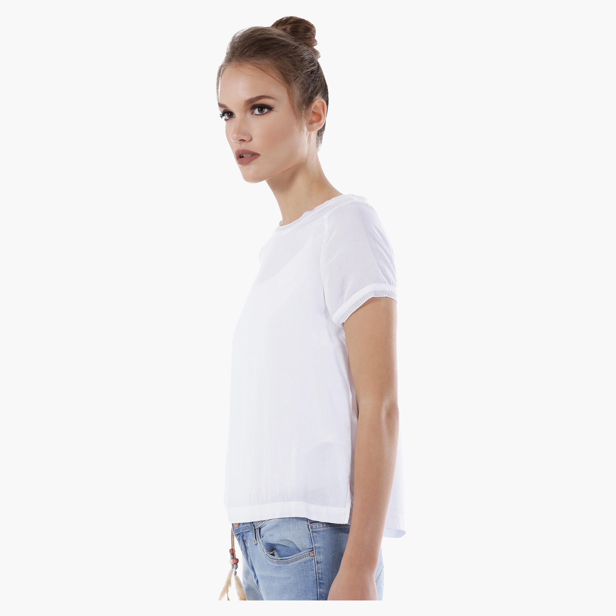 Round Neck Top with Short Sleeves-women-clothing-tshirts-image-3