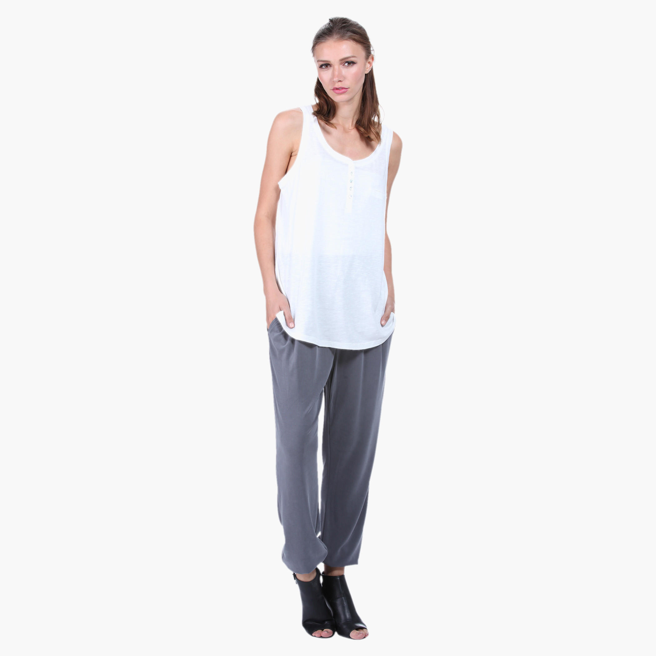 Solid Color Casual Pants-women-clothing-bottoms-trousers-image-1