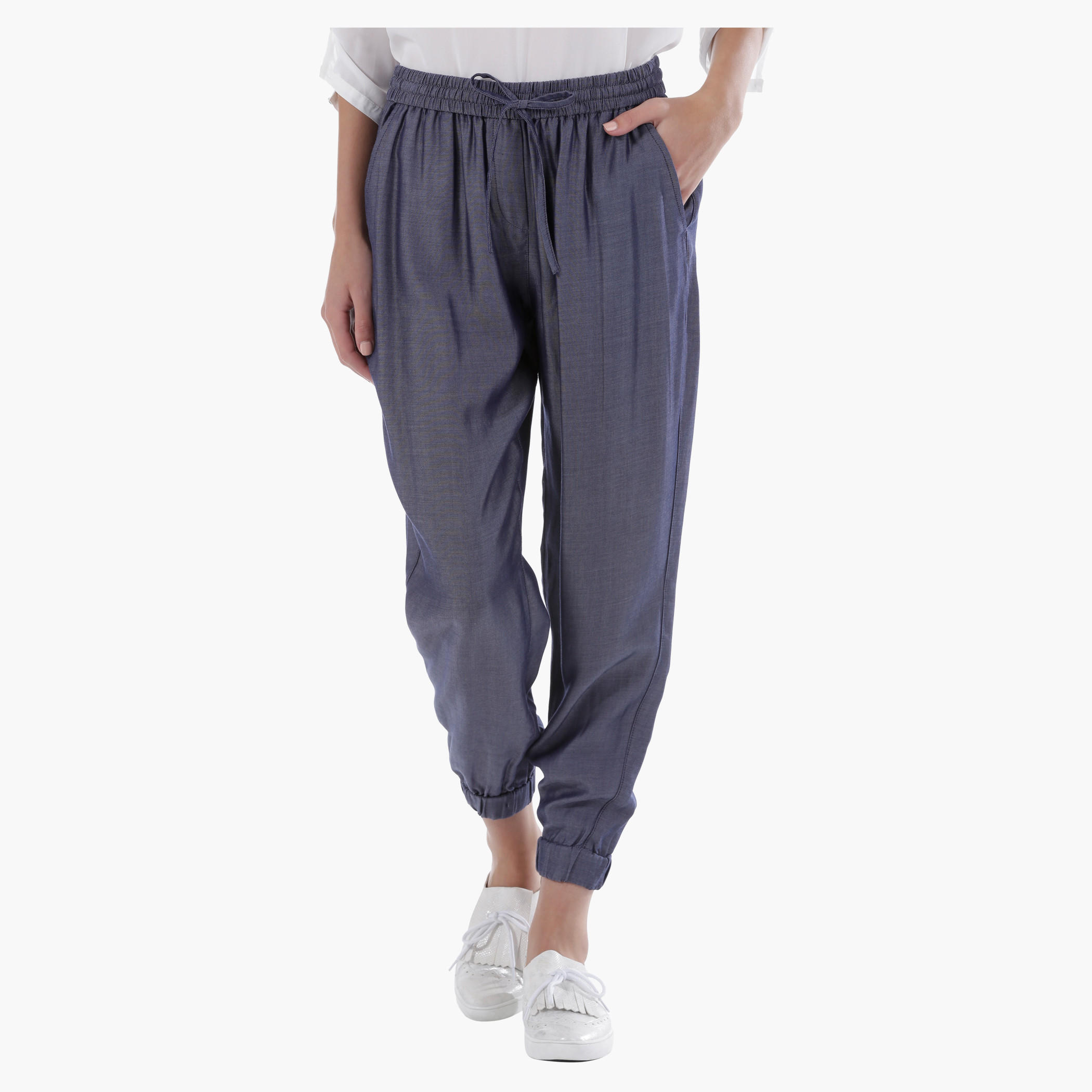 Full Length Pants with elasticised Waistband-women-clothing-bottoms-trousers-image-1