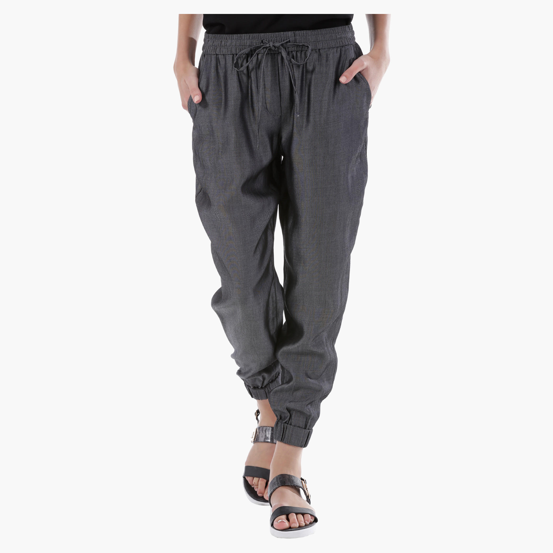 Jog Pants with Elastic Waistband and Cuffs-women-clothing-bottoms-trousers-image-1