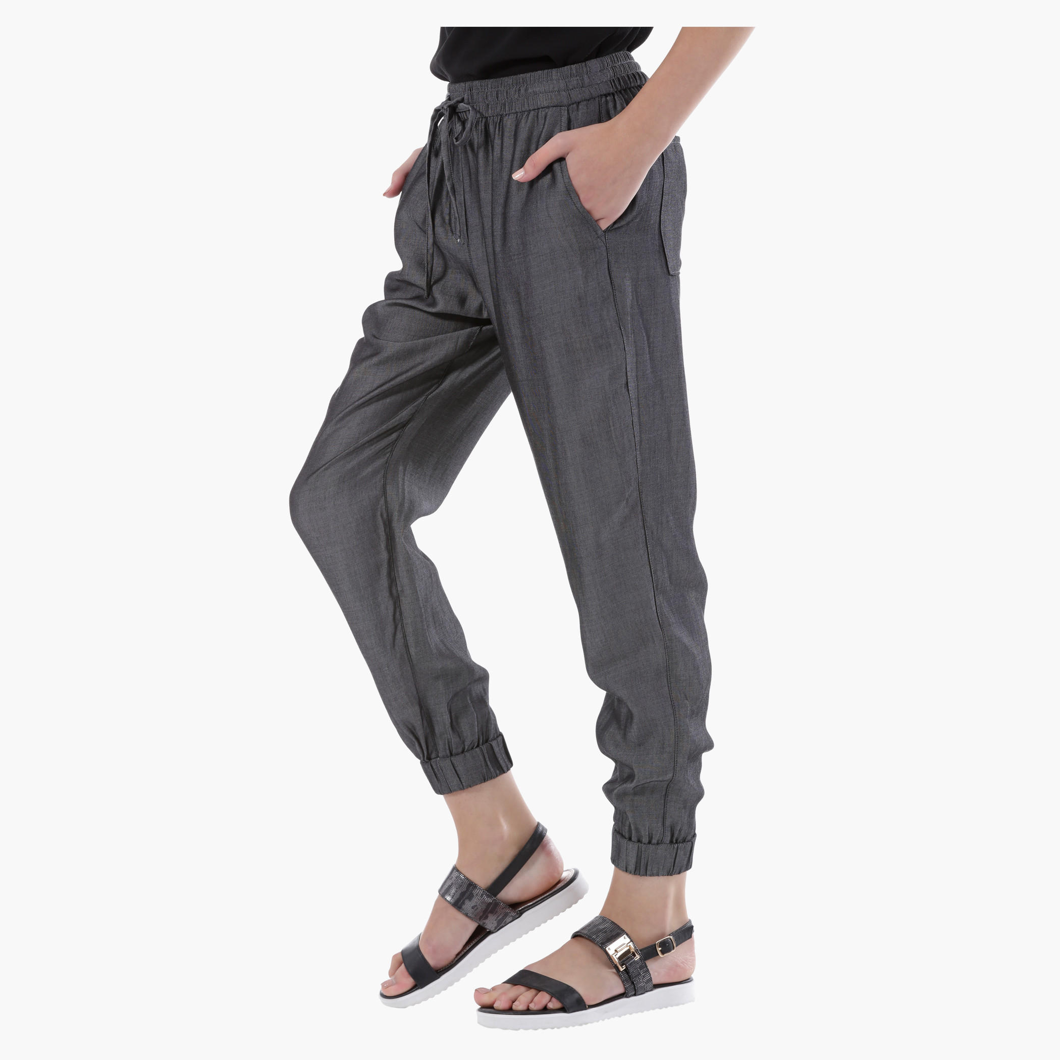 Jog Pants with Elastic Waistband and Cuffs-women-clothing-bottoms-trousers-image-3
