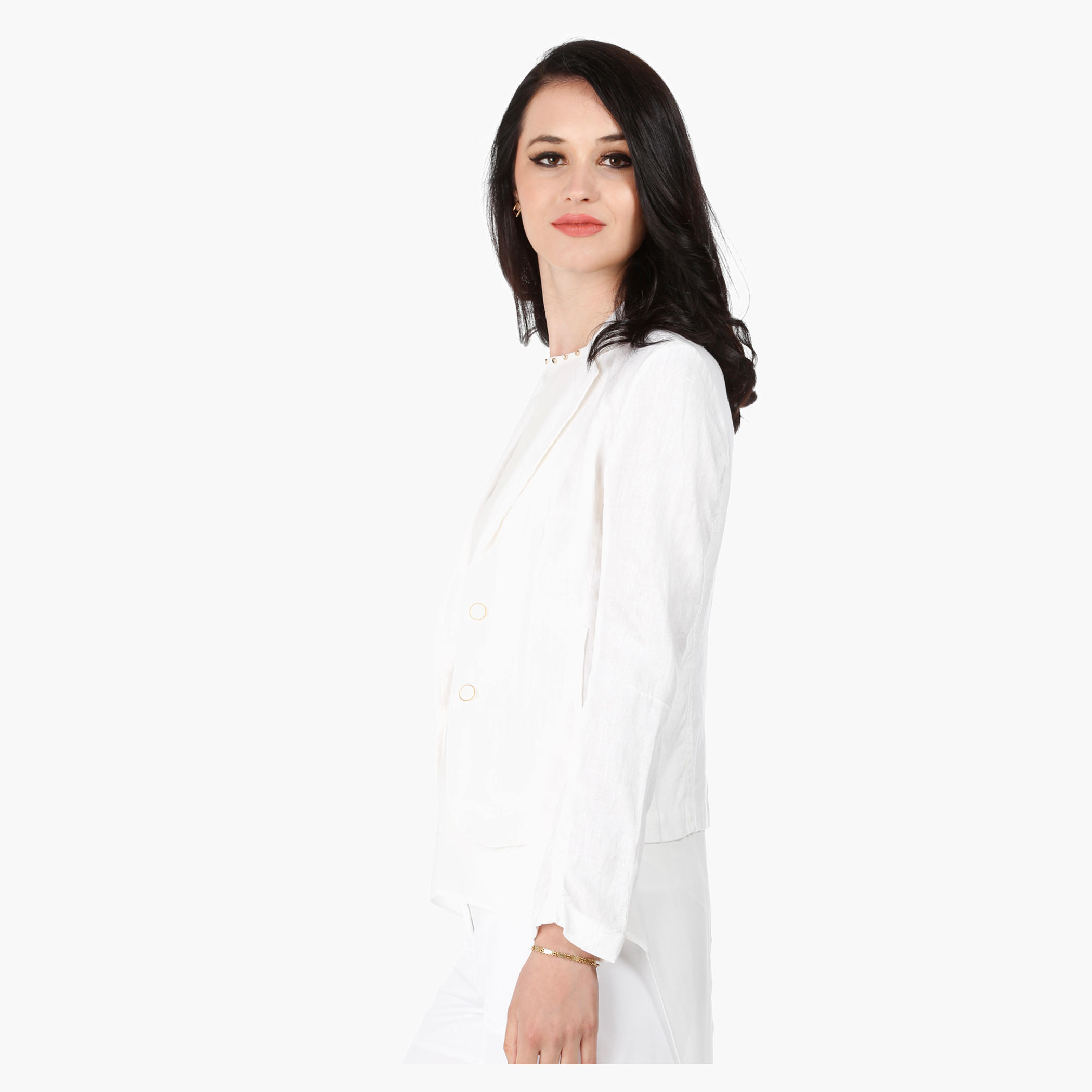 Linen Jacket with Notch Lapel and Long Sleeves in Regular Fit-women-clothing-coatsandjackets-blazers-image-8
