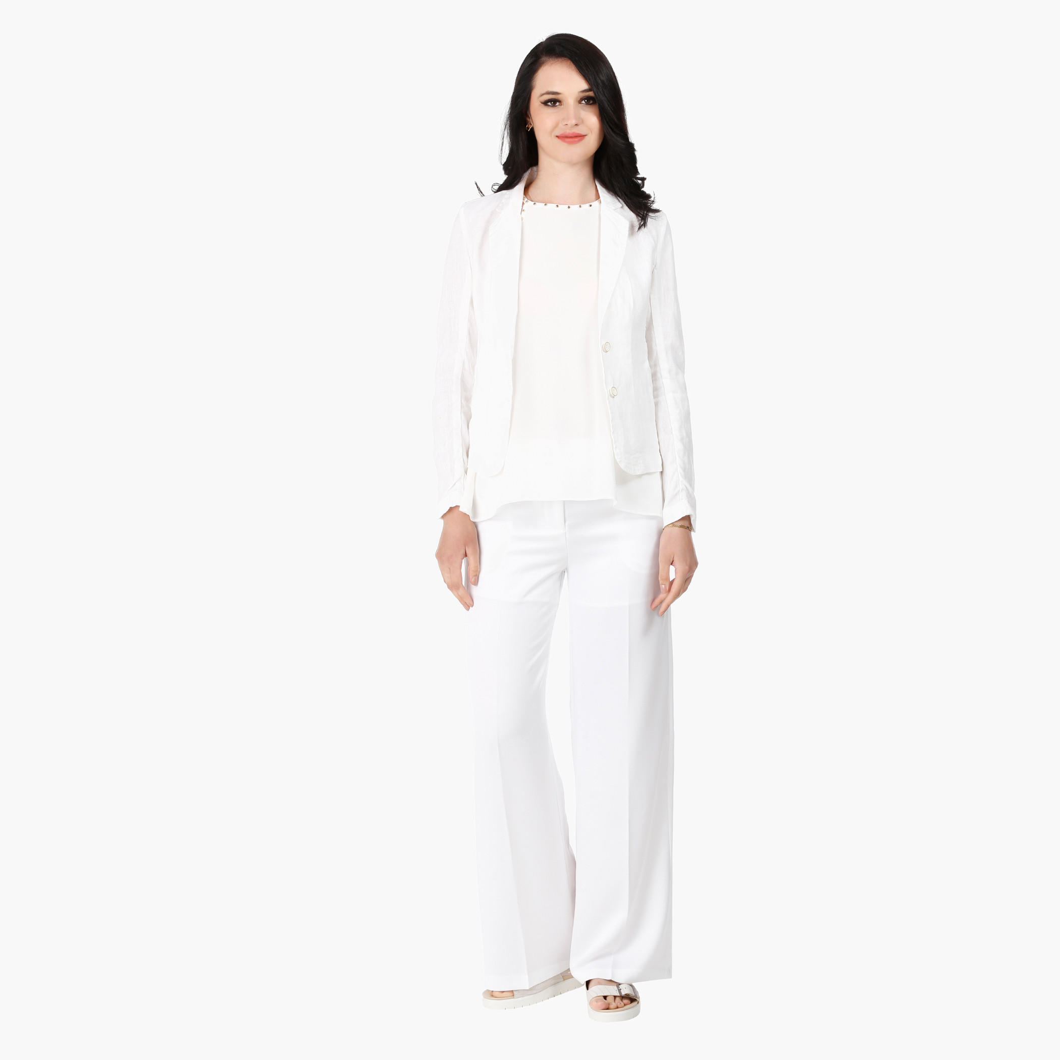 Linen Jacket with Notch Lapel and Long Sleeves in Regular Fit-women-clothing-coatsandjackets-blazers-image-10
