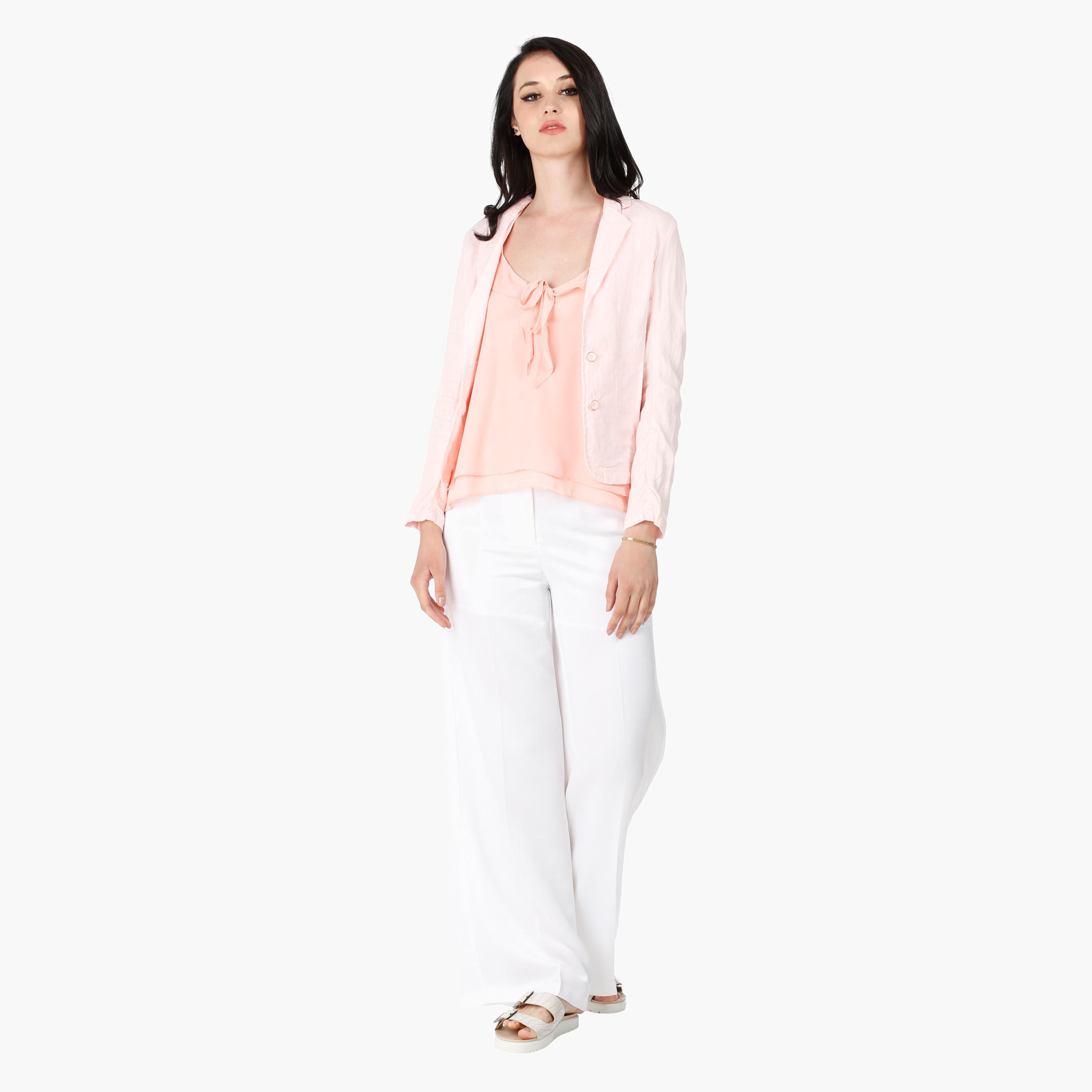 Linen Jacket with Notch Lapel and Long Sleeves in Regular Fit-women-clothing-coatsandjackets-blazers-image-15