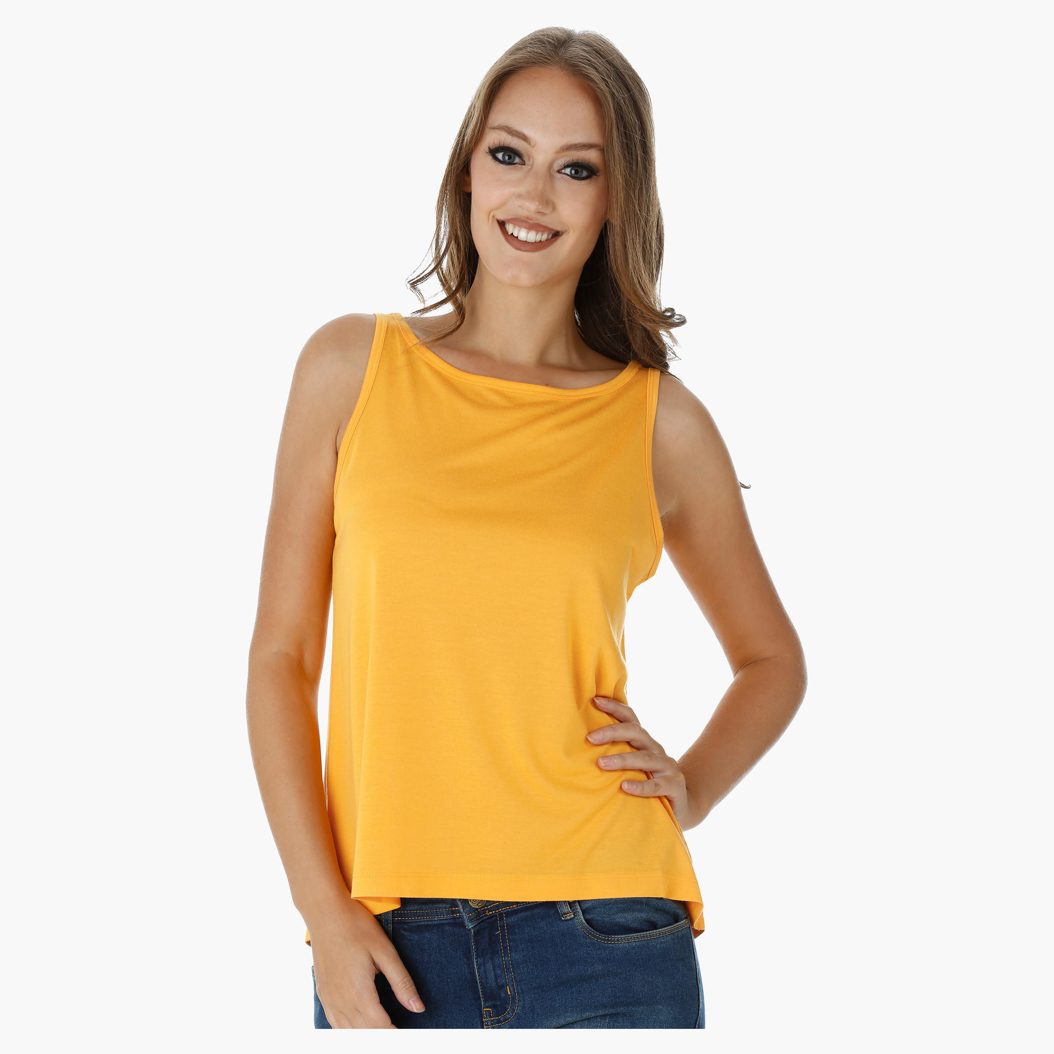 Sleeveless Top with Boat Neck-women-clothing-tshirts-image-6