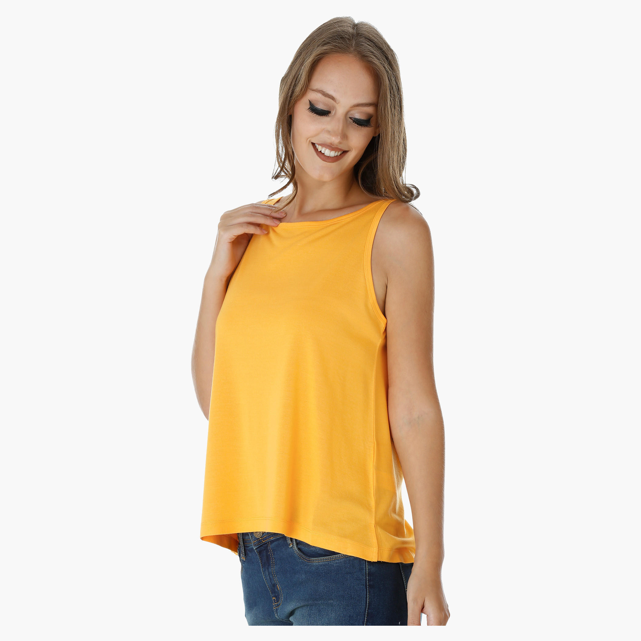 Sleeveless Top with Boat Neck-women-clothing-tshirts-image-8