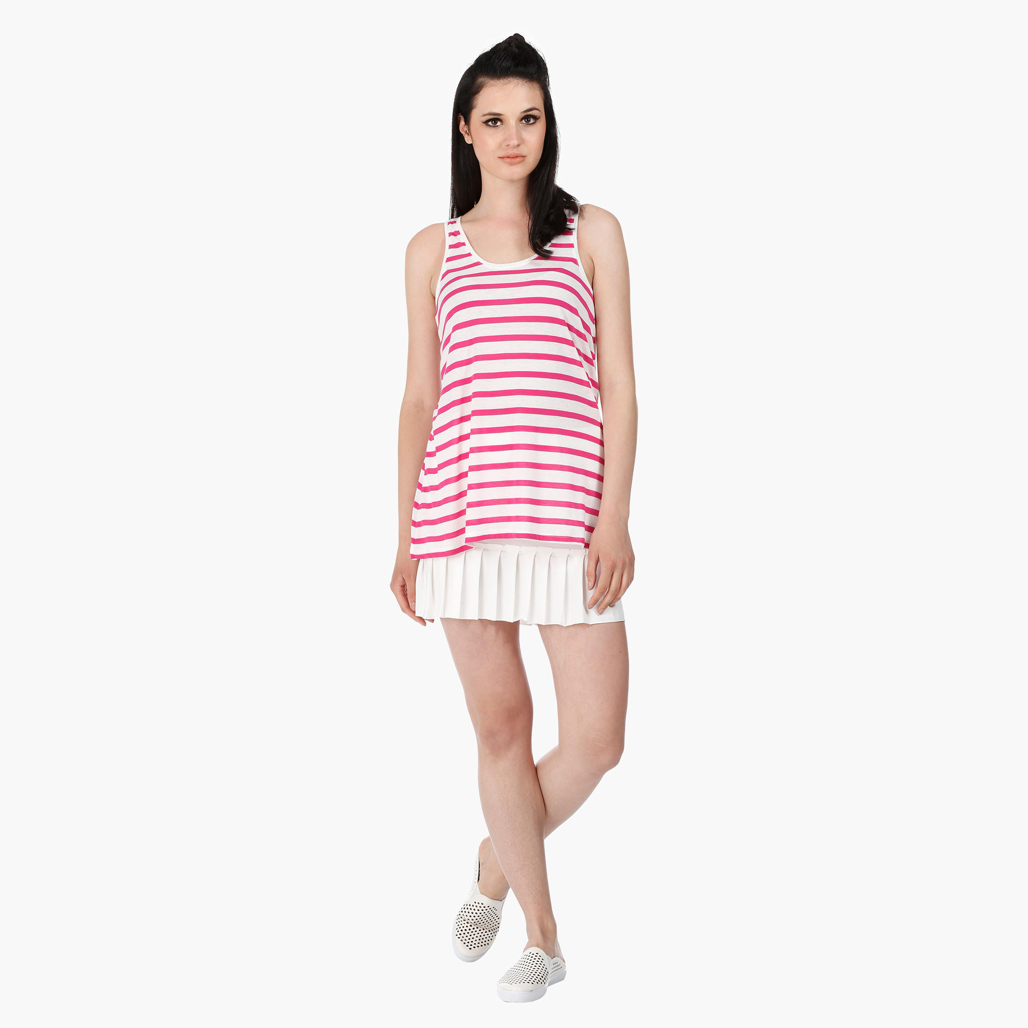 Sleeveless Top with Round Neck in Regular Fit-women-clothing-tshirts-image-5