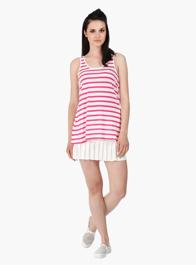 Sleeveless Top with Round Neck in Regular Fit-women-clothing-tshirts-image-1