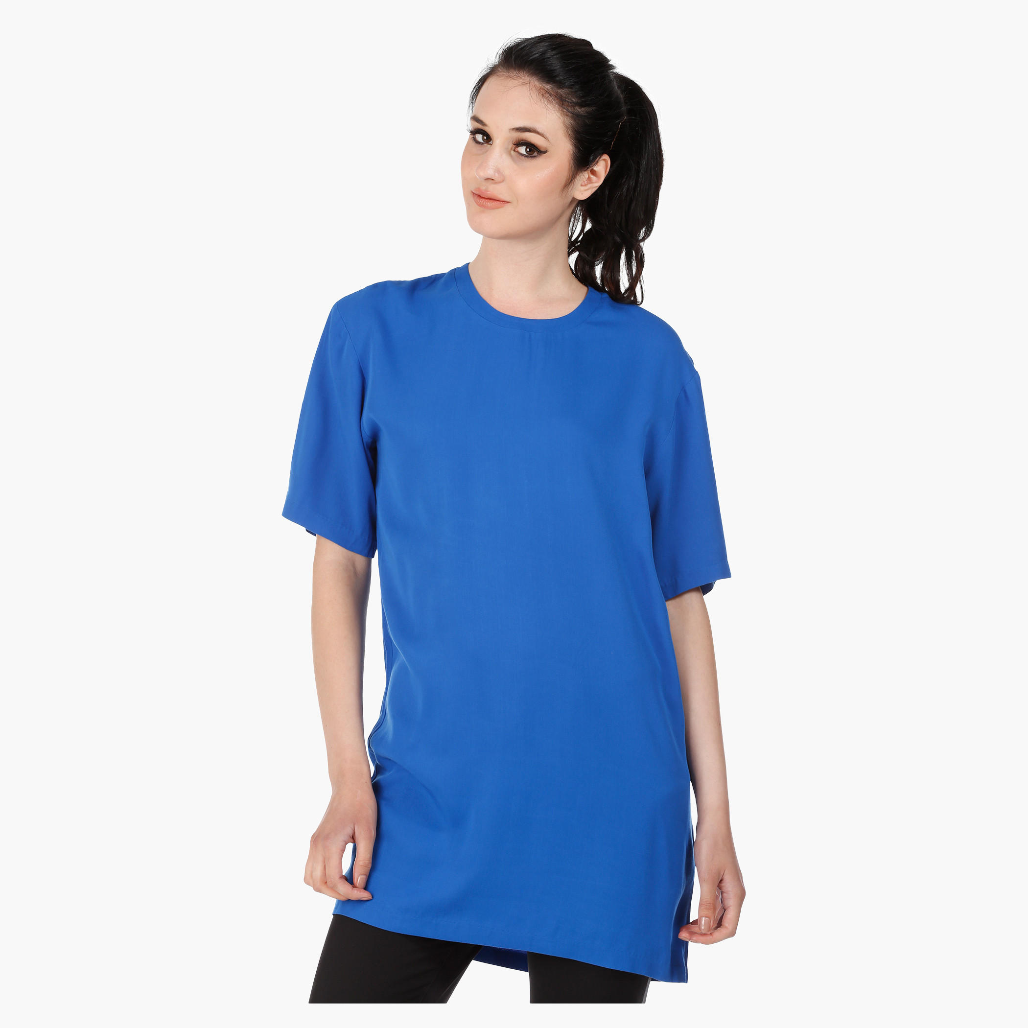 Tunic with Three Quarter Sleeves in Regular Fit-women-clothing-tshirts-image-1