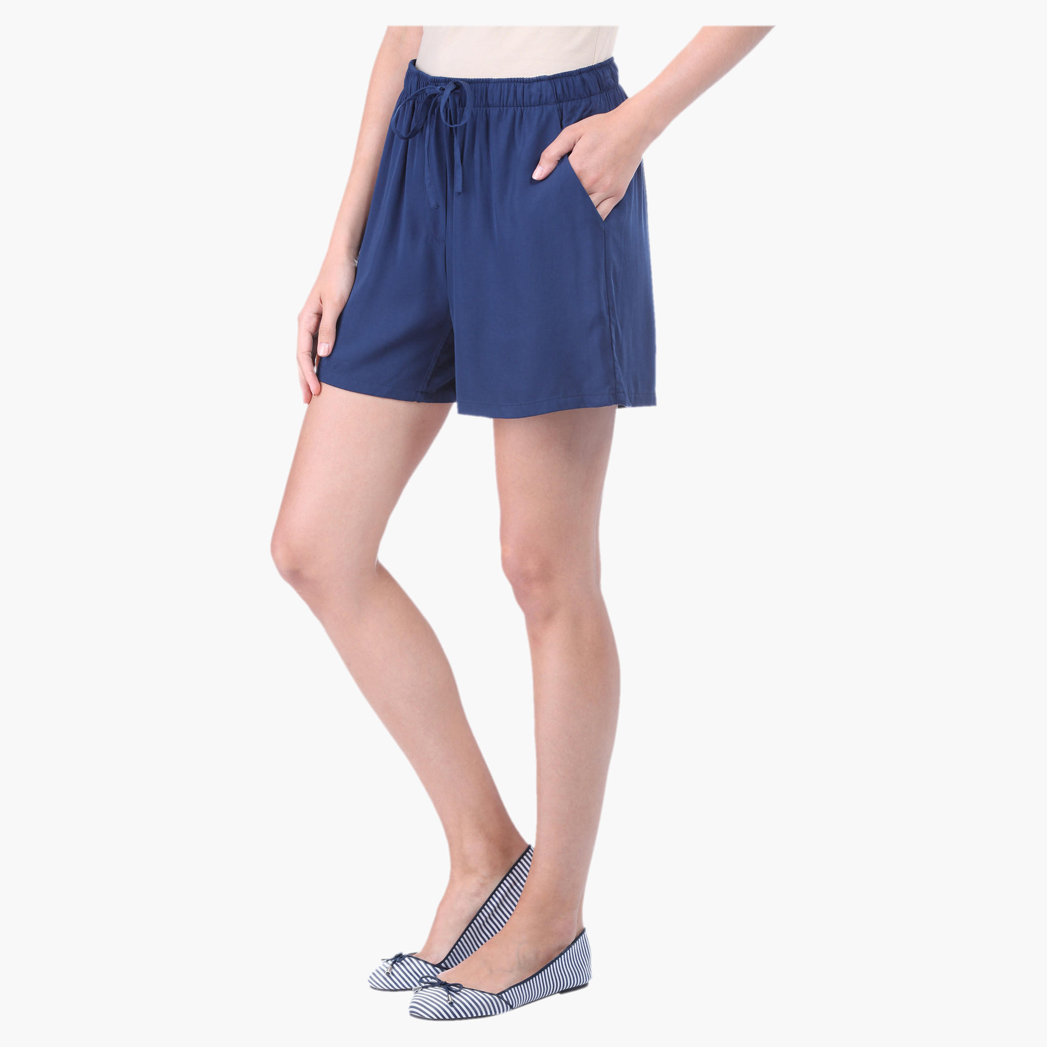 Solid Colour Shorts-women-clothing-bottoms-shorts-image-3