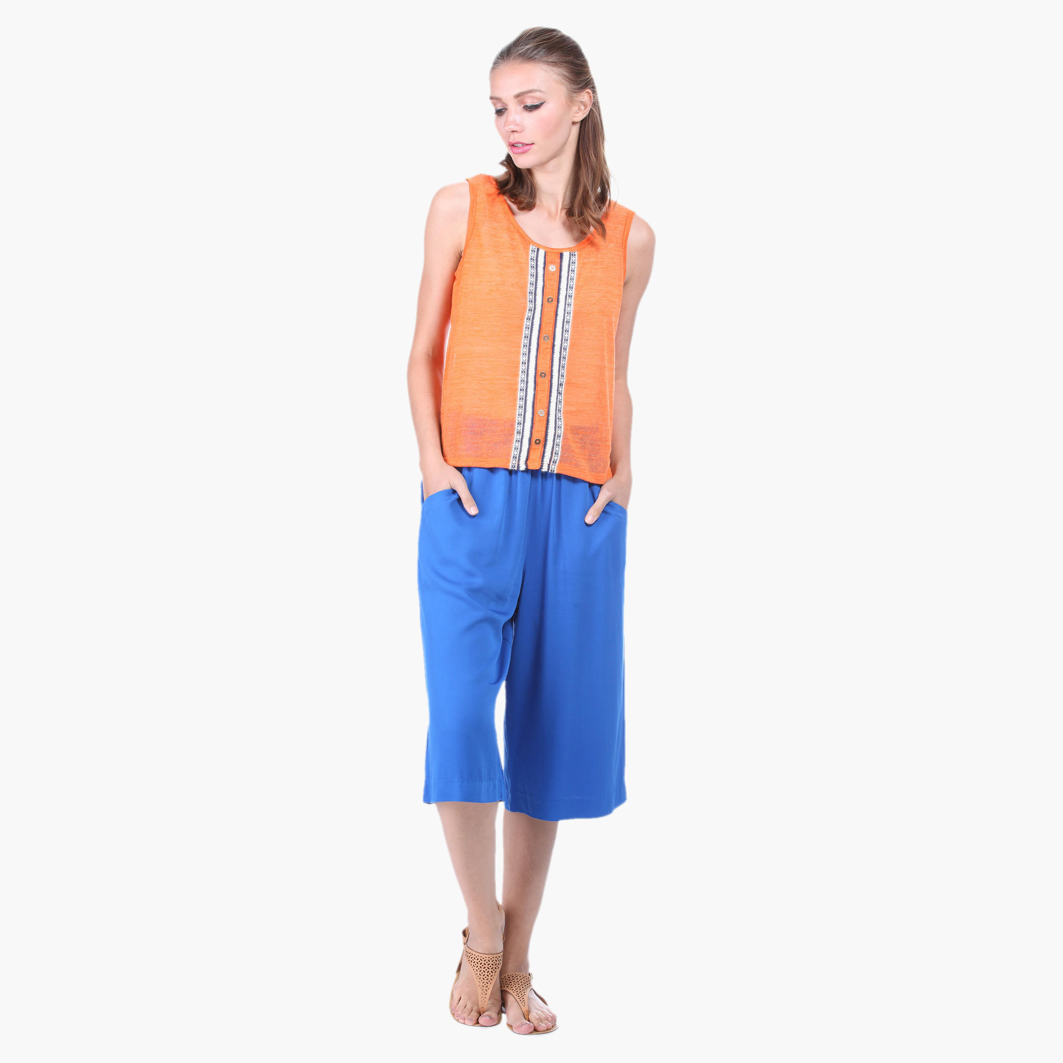 Solid Colour Culottes-women-clothing-bottoms-trousers-image-10