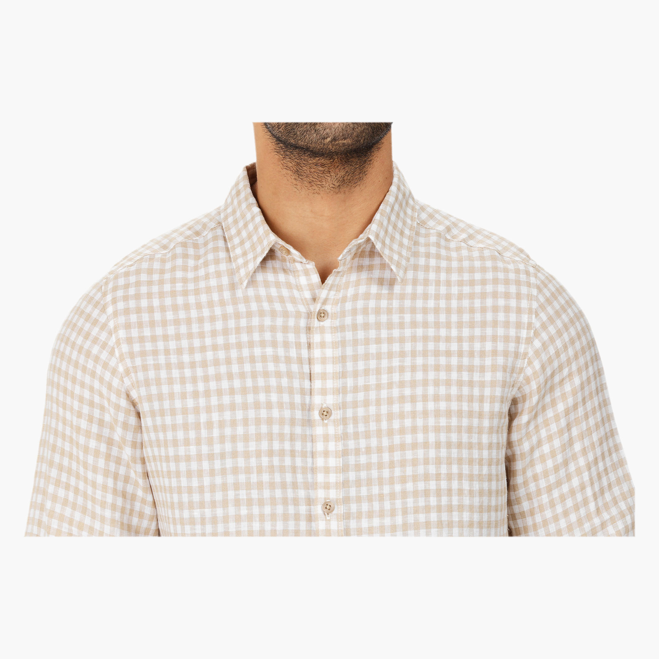 Gingham Long-sleeved Shirt-men-clothing-shirts-image-14