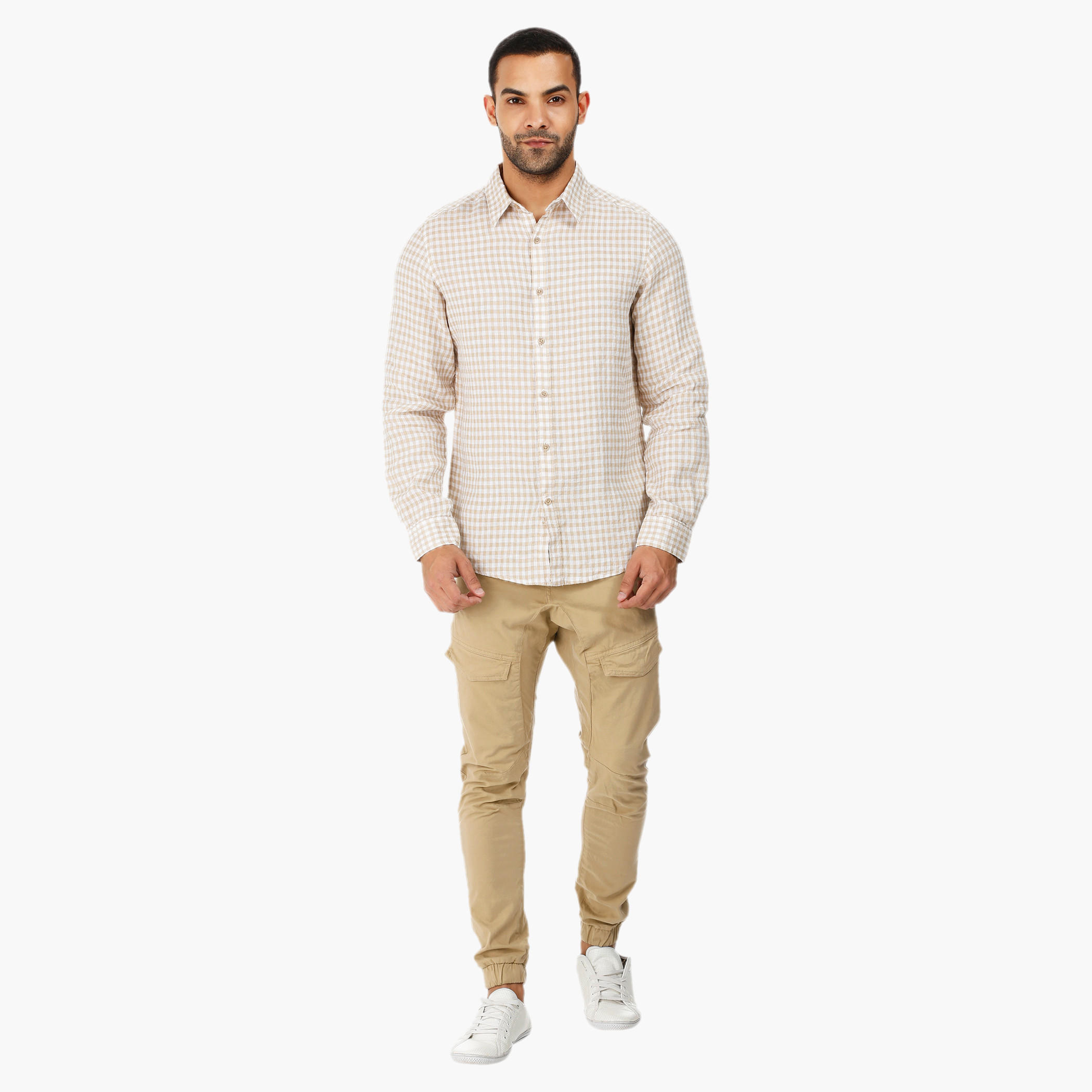 Gingham Long-sleeved Shirt-men-clothing-shirts-image-15