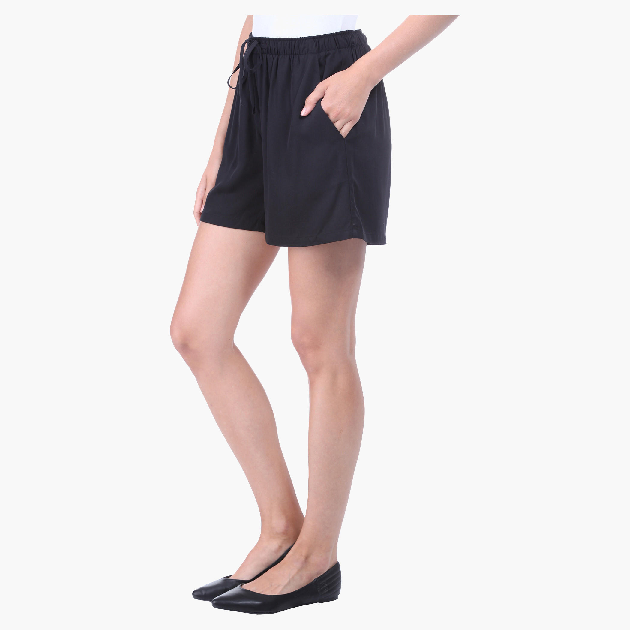 Solid Colour Shorts-women-clothing-bottoms-shorts-image-3