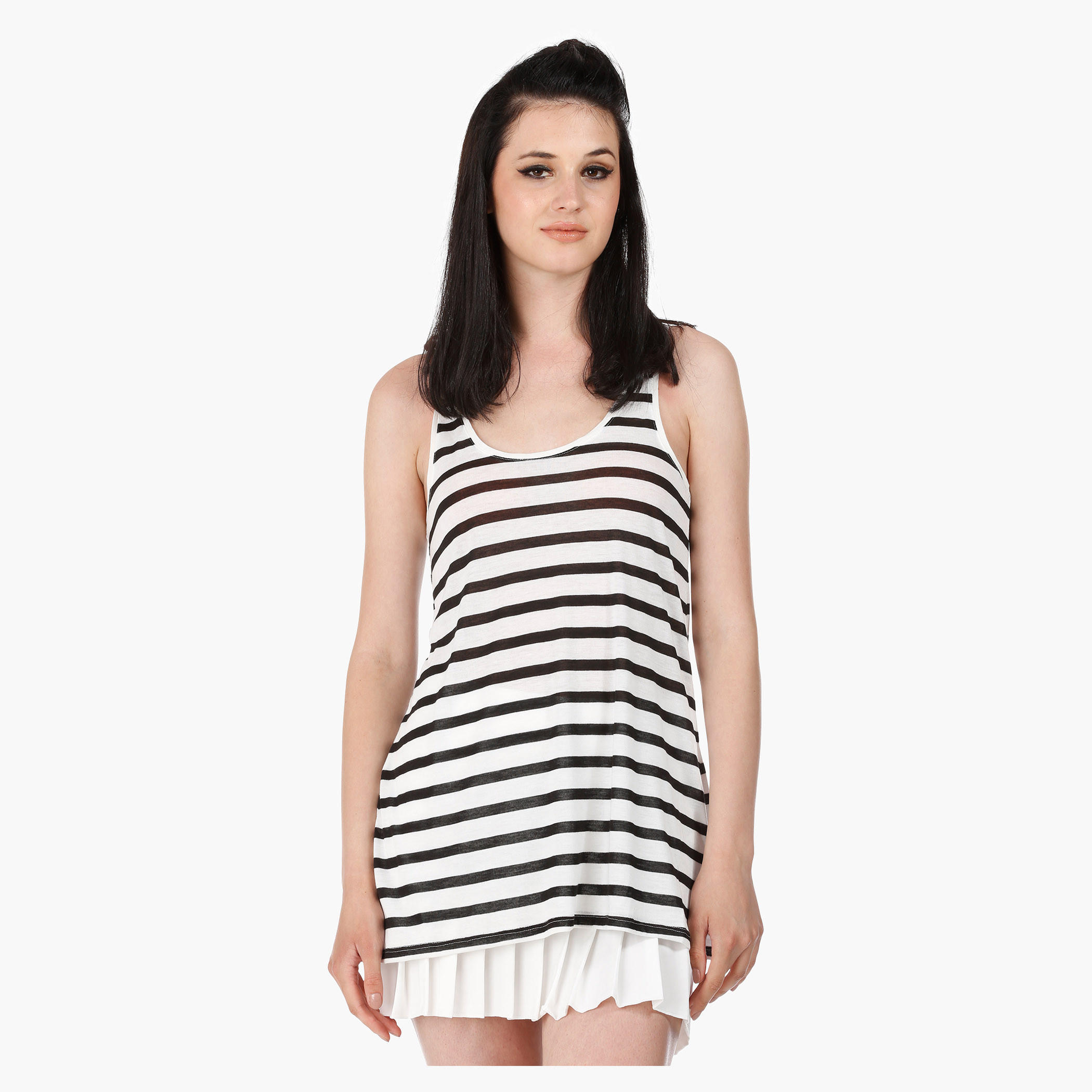 Sleeveless Top with Round Neck in Regular Fit-women-clothing-tshirts-image-11