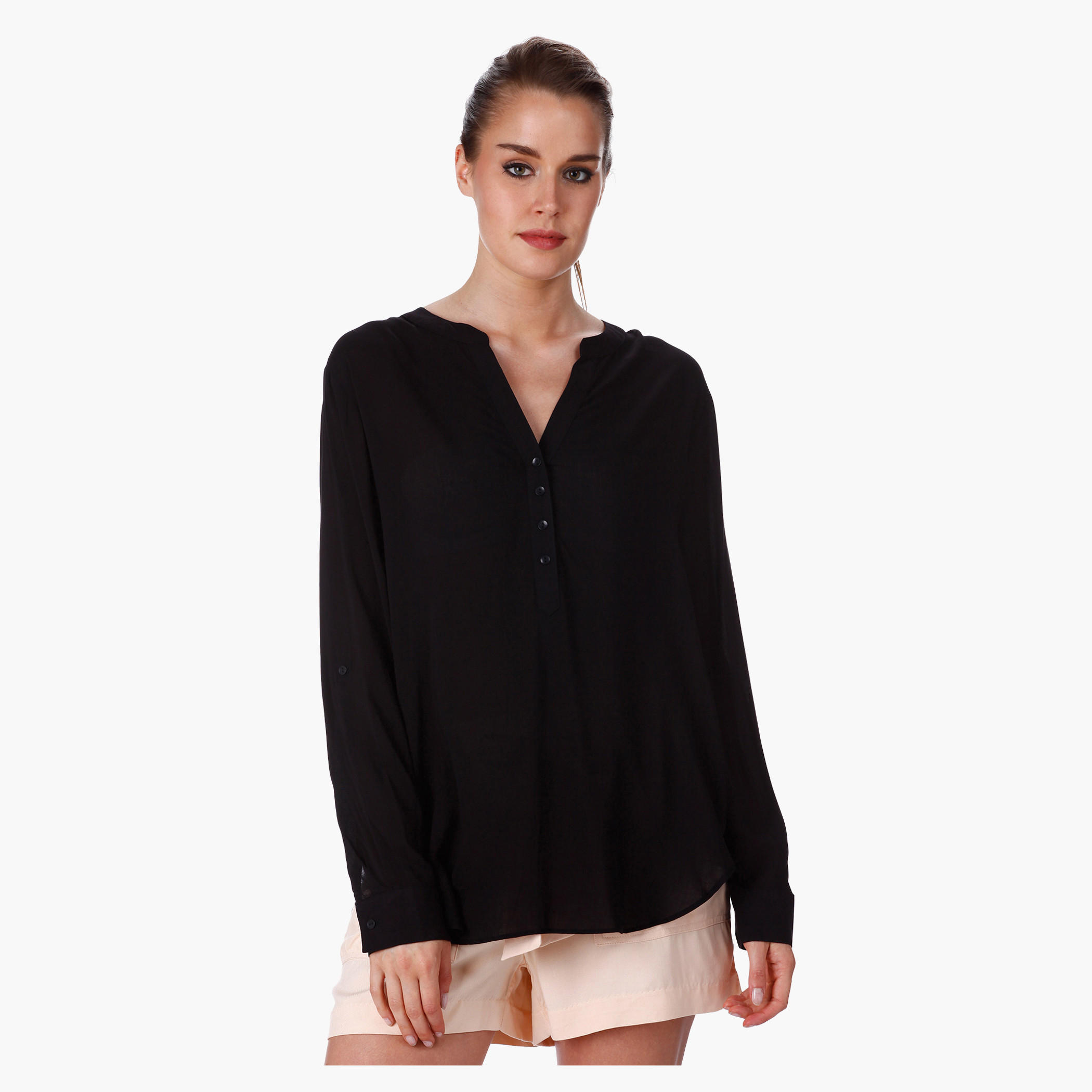 Woven Basic Blouse with Long Sleeves-women-clothing-shirtsandblouses-blouses-image-5