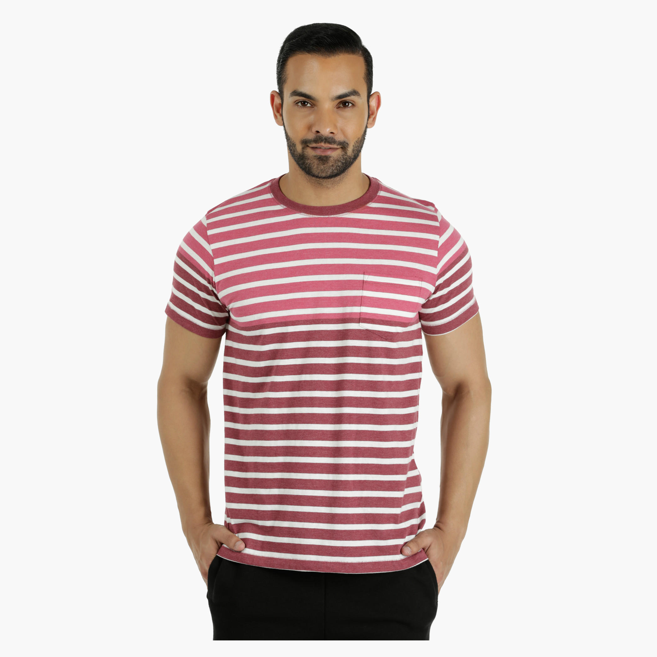 Casual T-Shirt with Crew Neck and Stripes in Regular Fit-men-clothing-tshirtsandpolos-tshirts-image-1