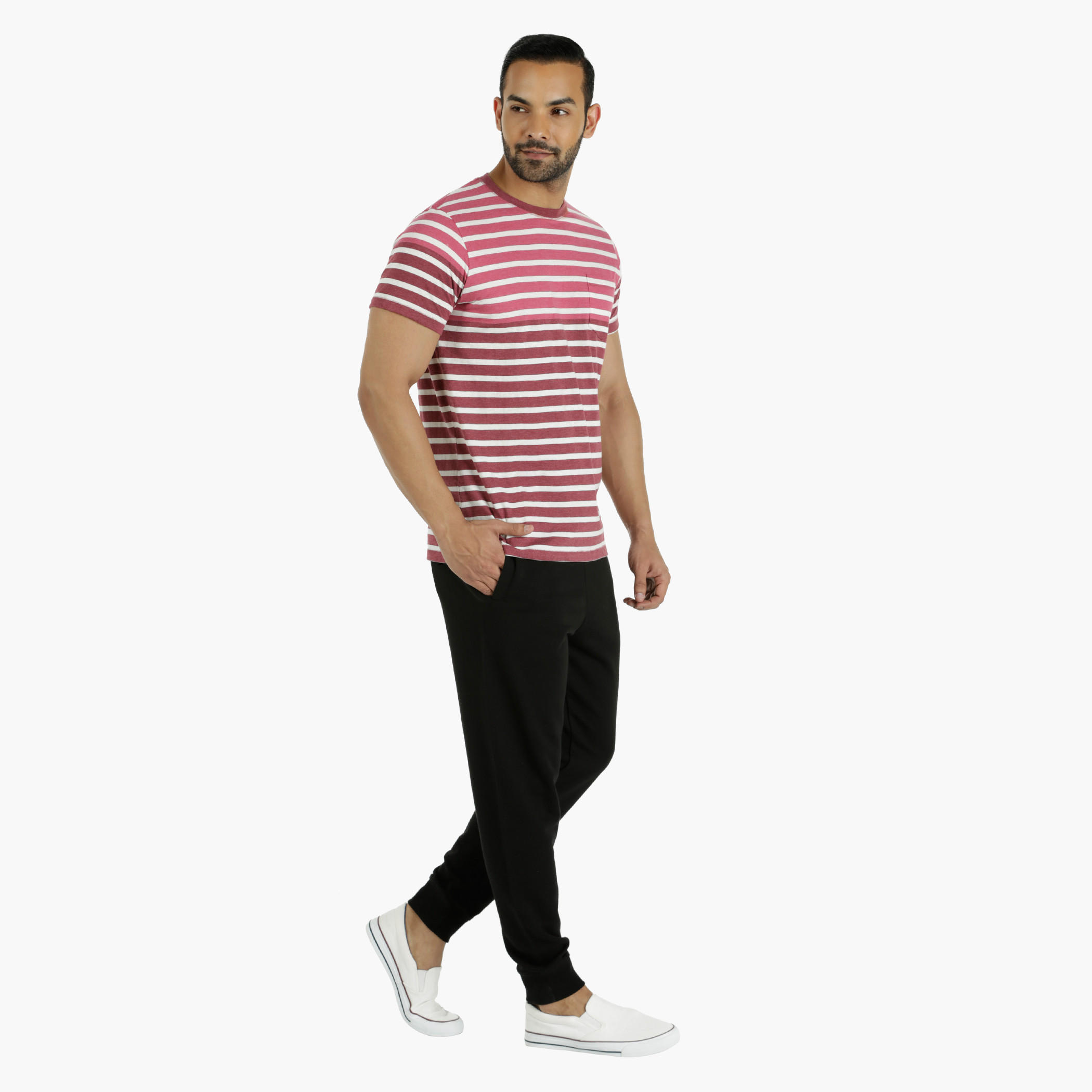 Casual T-Shirt with Crew Neck and Stripes in Regular Fit-men-clothing-tshirtsandpolos-tshirts-image-5