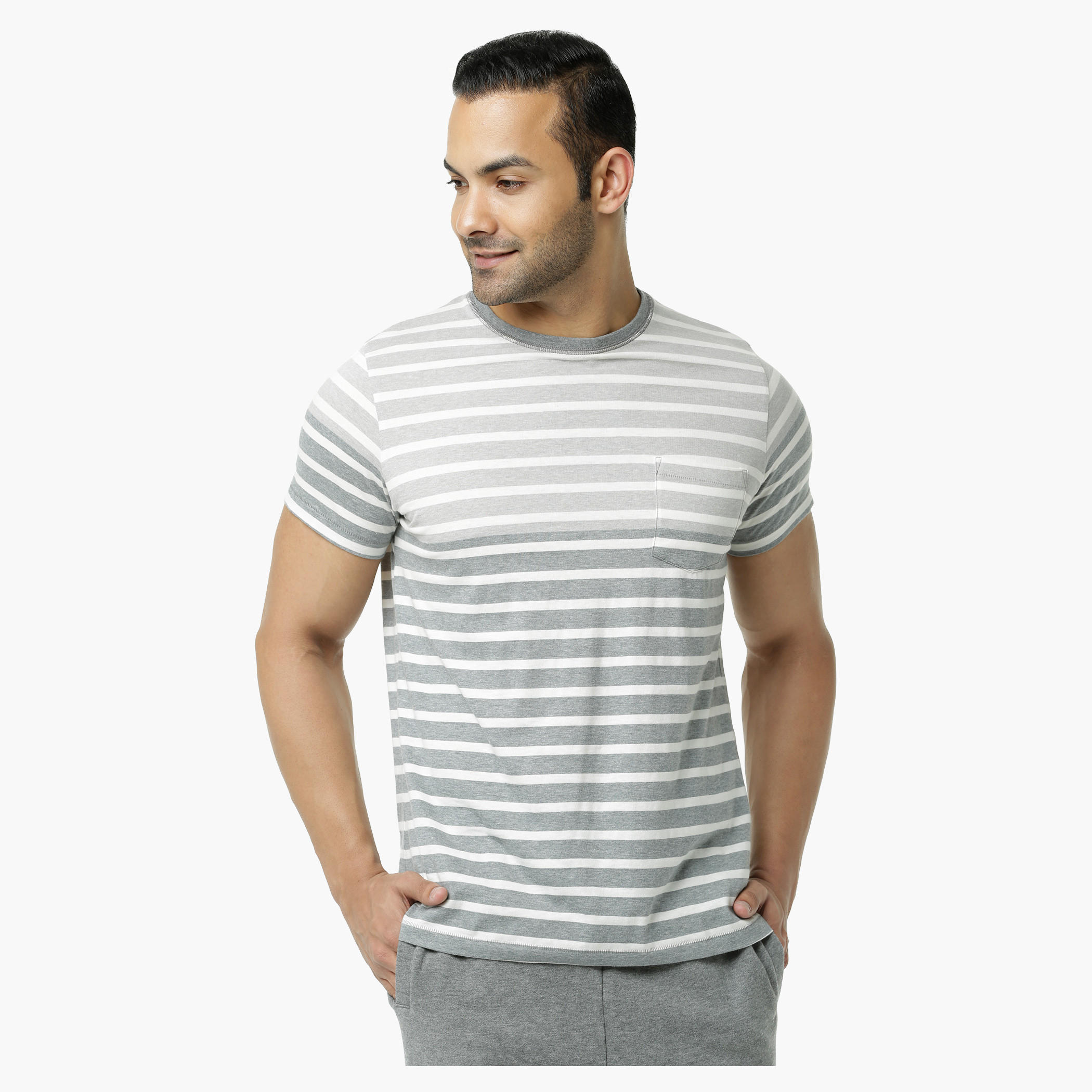 Casual T-Shirt with Crew Neck and Stripes in Regular Fit-men-clothing-tshirtsandpolos-tshirts-image-1