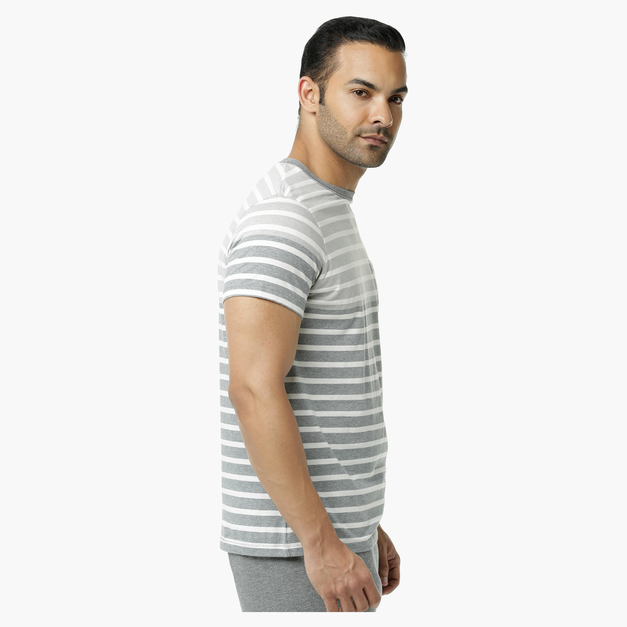 Casual T-Shirt with Crew Neck and Stripes in Regular Fit-men-clothing-tshirtsandpolos-tshirts-image-3