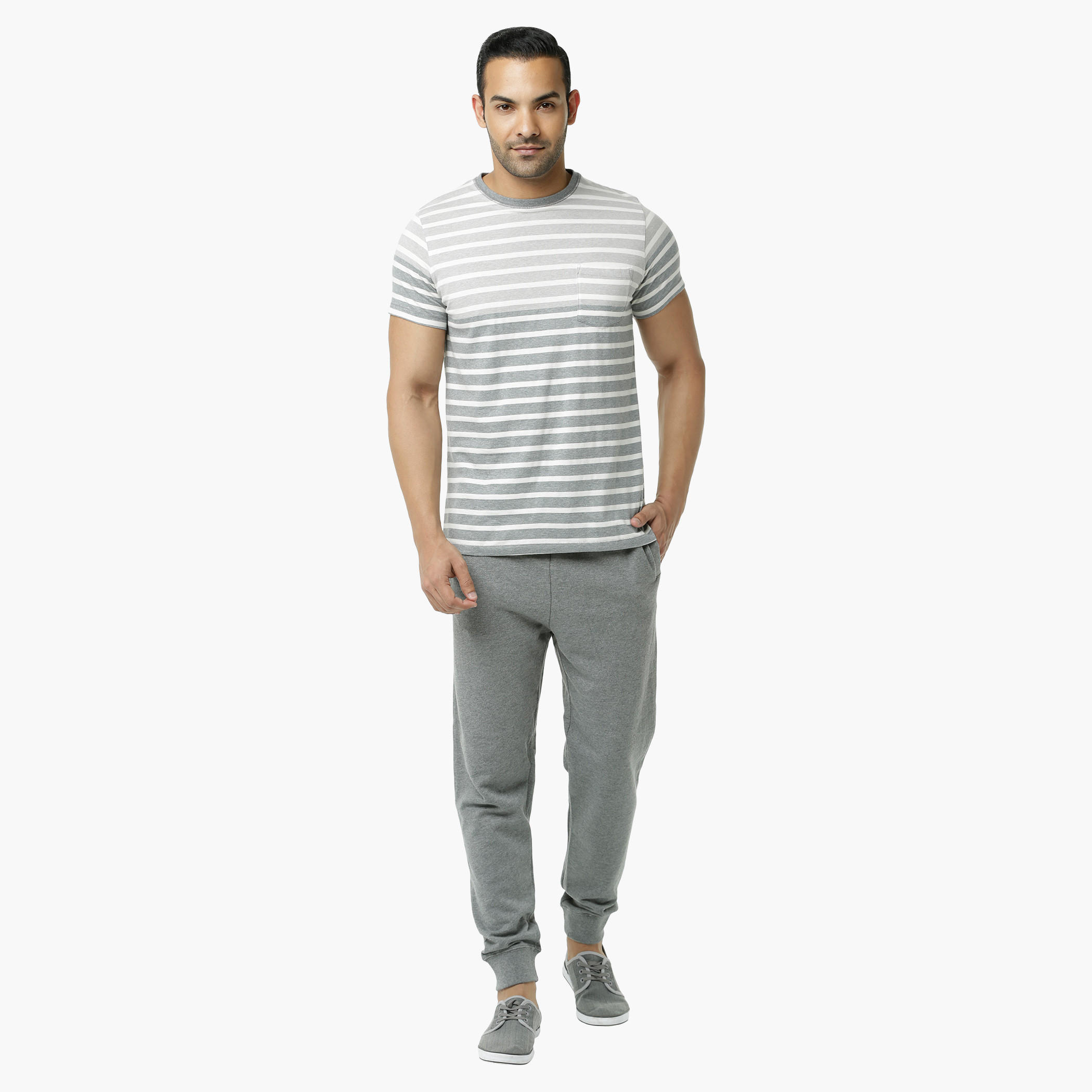 Casual T-Shirt with Crew Neck and Stripes in Regular Fit-men-clothing-tshirtsandpolos-tshirts-image-5