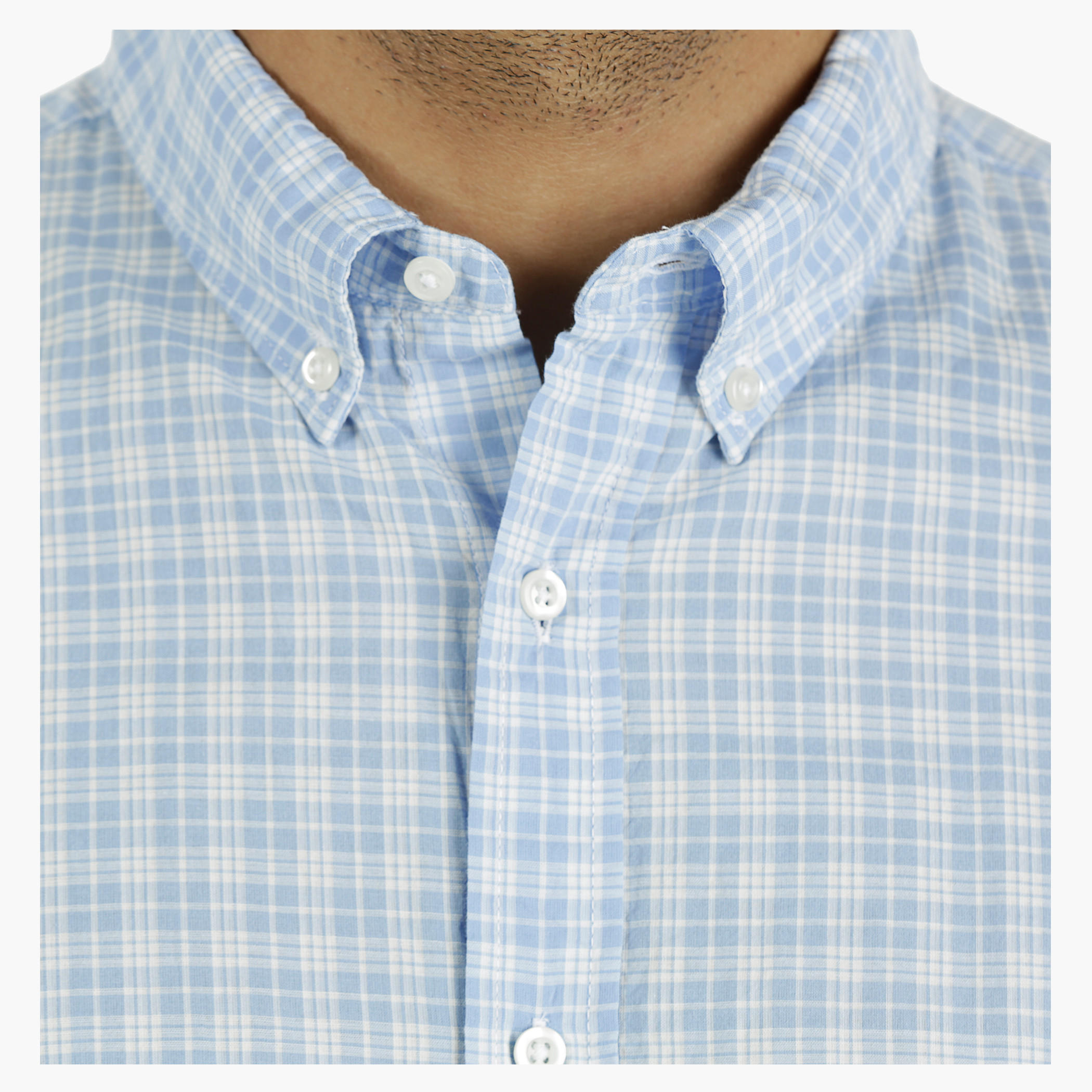 Cotton Chequered Shirt with Half Sleeves in Regular Fit-men-clothing-shirts-image-4